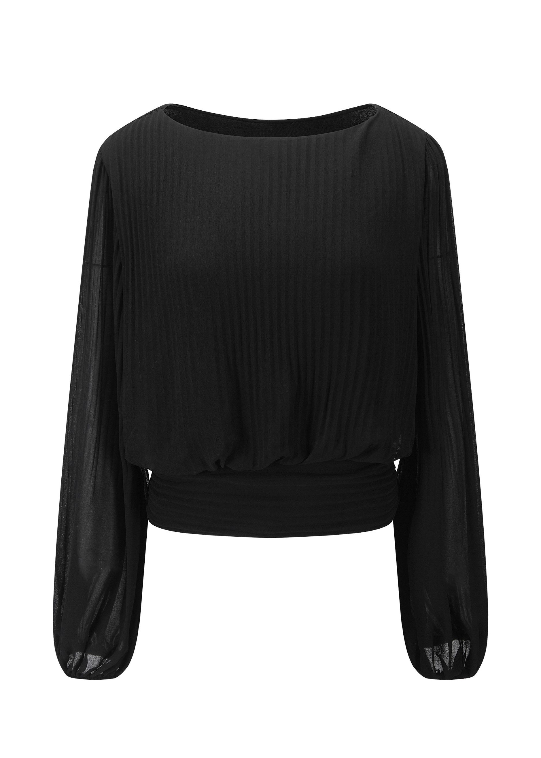 SASSYCLASSY Langarmbluse Plissée-Bluse Damen mit Ballonärmeln günstig online kaufen