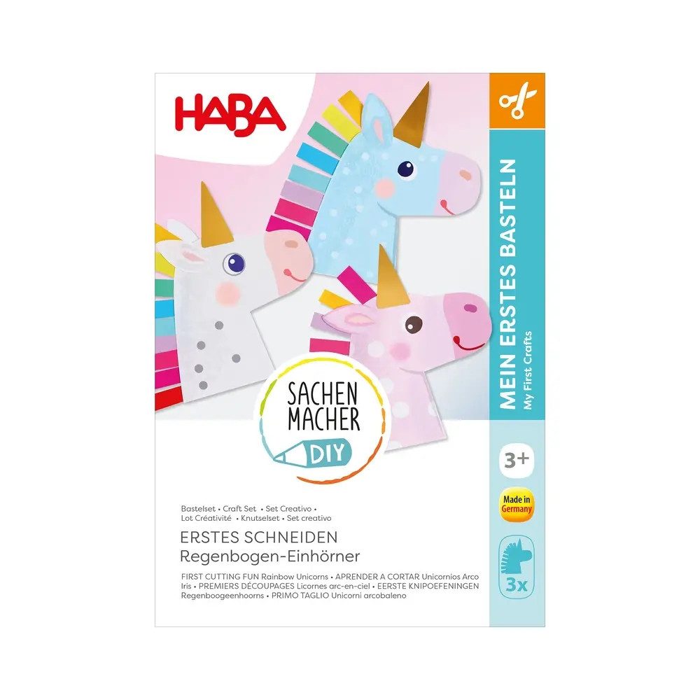 Haba Bastelnaturmaterial Bastelset - Erstes Schneiden Regenb.-Ein
