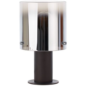 Lightbox Tischleuchte, ohne Leuchtmittel, Tischlampe, Schalter, 26 cm Höhe, Ø 15 cm, E27, max. 60 W, Rauchglas