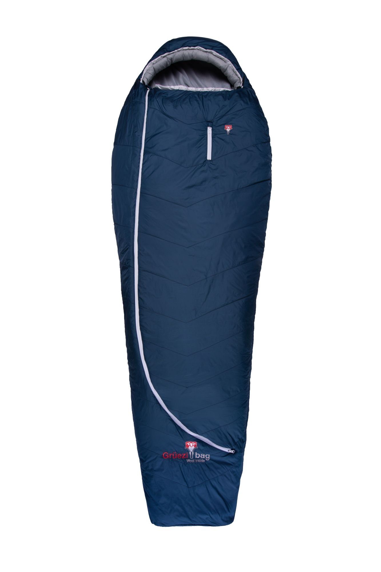 Grüezi bag Mumienschlafsack Biopod Wolle, Zero 185 Schlafsack, Almwolle-Füllung, 215x78x50 cm, 950g