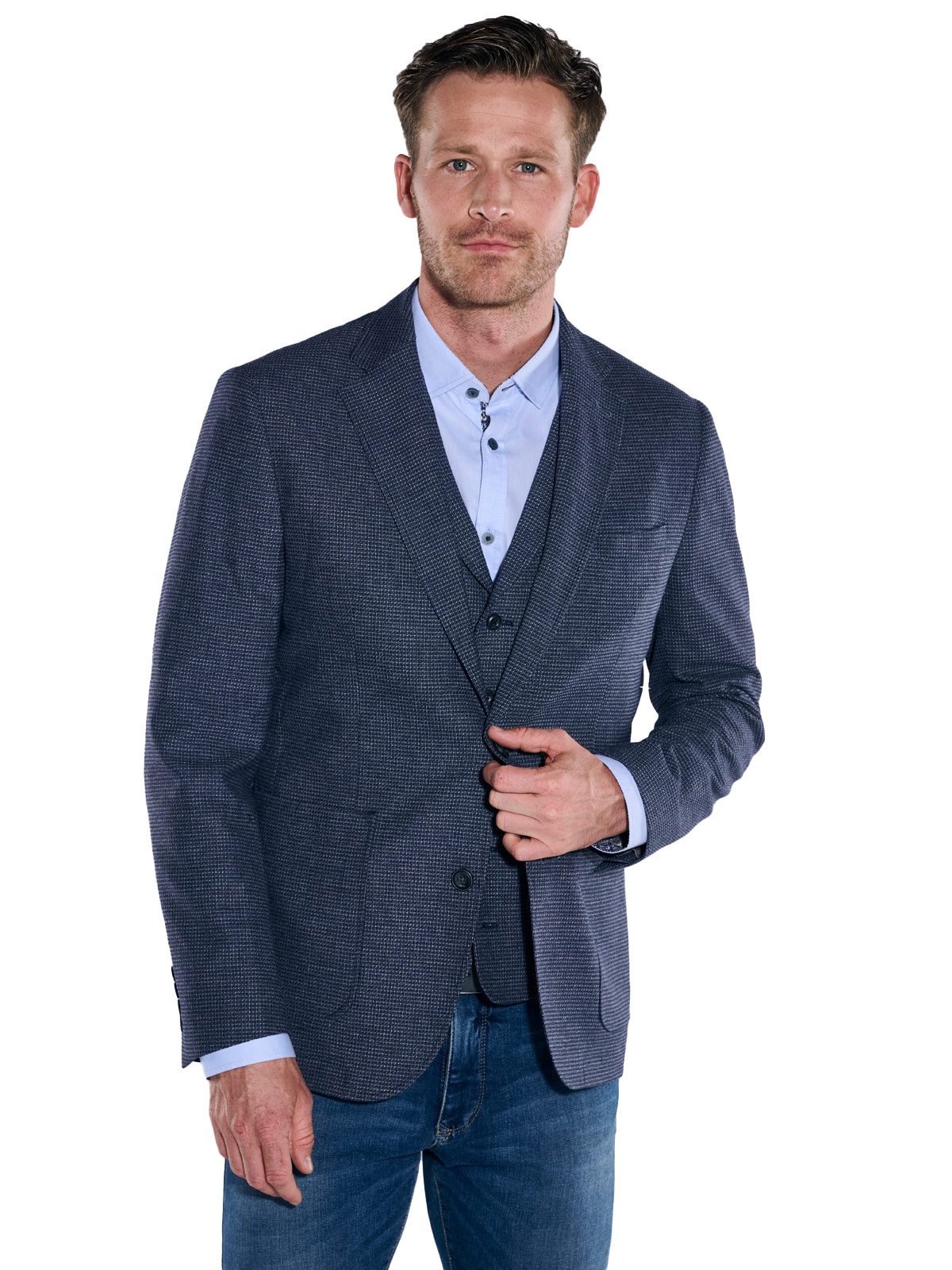 Engbers Sakko engbers Herren Anzug-Sakko strukturiert, Saphirblau günstig online kaufen