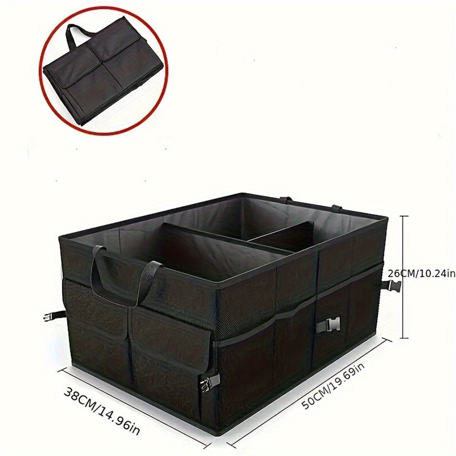 AURIVION Aufbewahrungsbox Auto Kofferraum Organizer für Ordnung & Zubehör (Set, 2 St., Kofferraum Tasche für Auto Zubehör und Einkauf praktisch), Aufbewahrungsbox für Kofferraum, faltbar & platzsparend