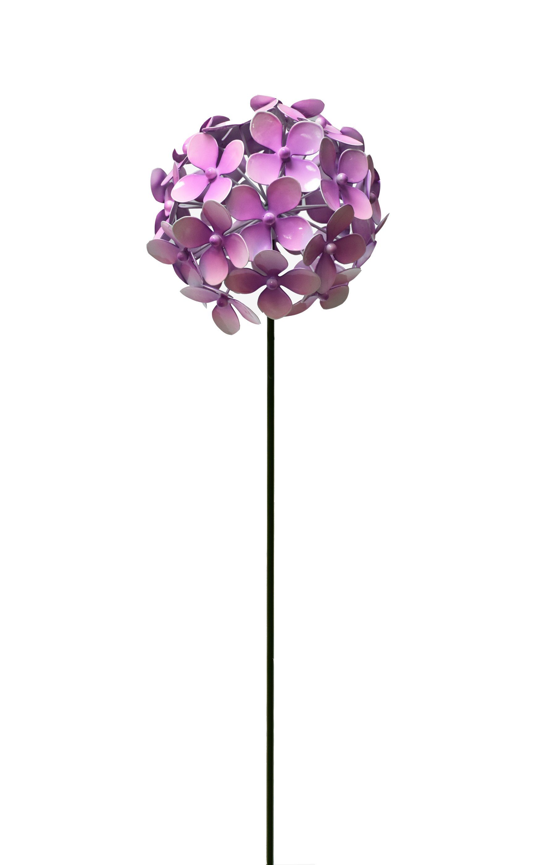 Dehner Gartenstecker »Hortensie, Ø 15 cm, Höhe 110 cm, Metall, pink