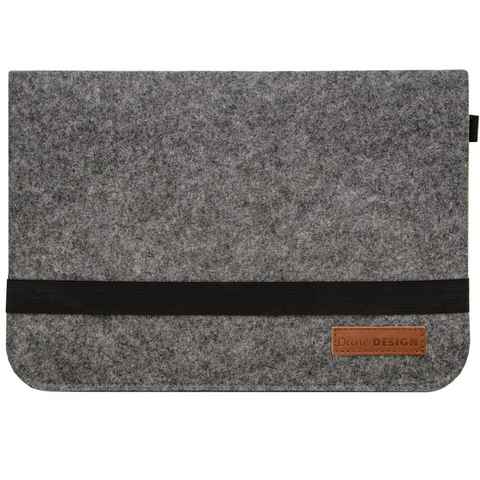 DuneDesign Tablettasche 13.3'' Filz Laptop-Tasche 35x24 cm Tablet Hülle, MacBook Pro Air iPad Net Grau