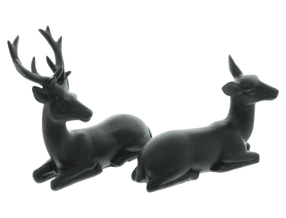 Home-trends24.de Dekofigur Hirsch Schwarz liegend Paar Tisch Deko Herbst Weihnachten