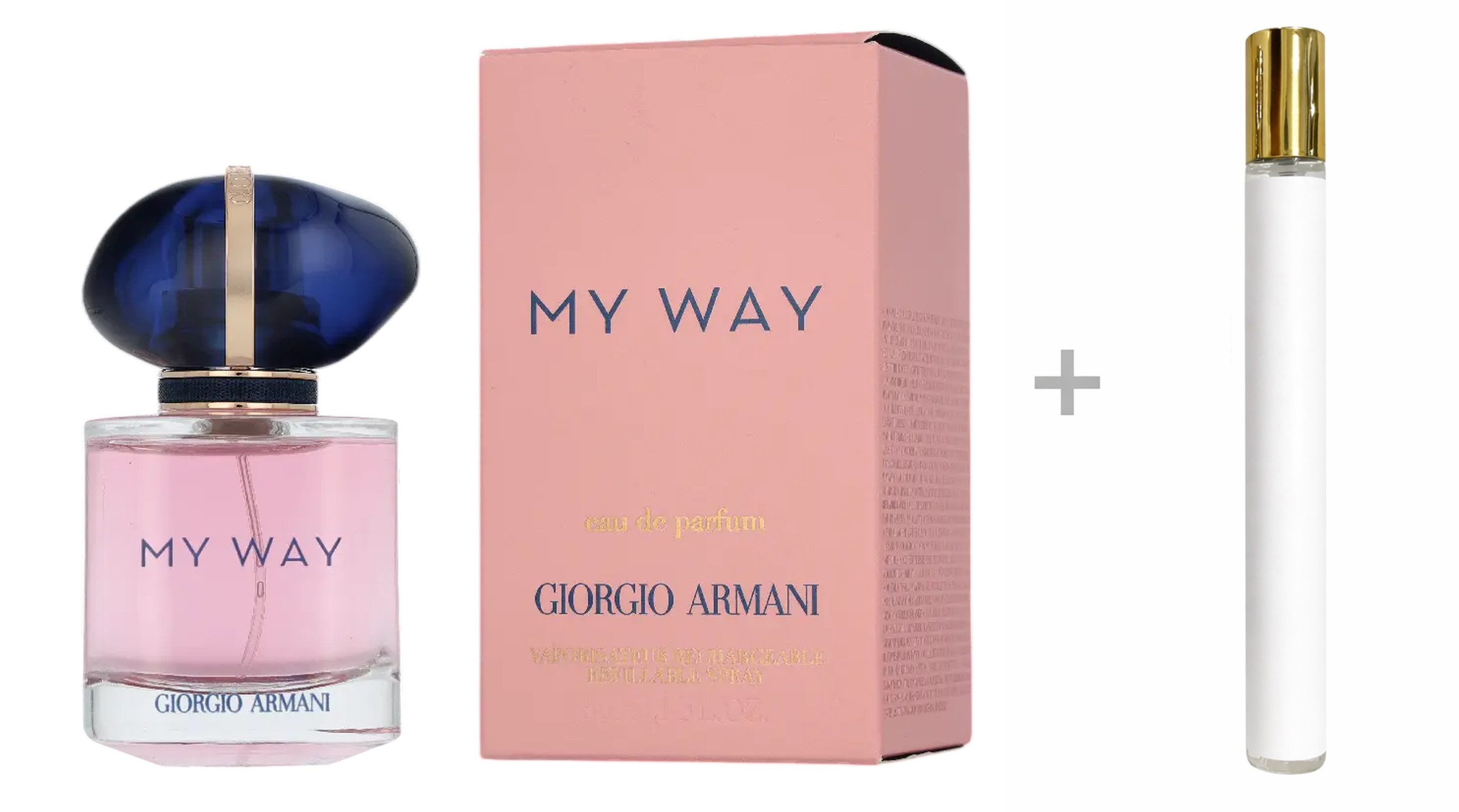 Giorgio Armani Duft-Set My Way Eau de Parfum (EDP) Damen Spray, Blumig-süßer Duft mit Orangenblüte und Tuberose - mit Reiseduft