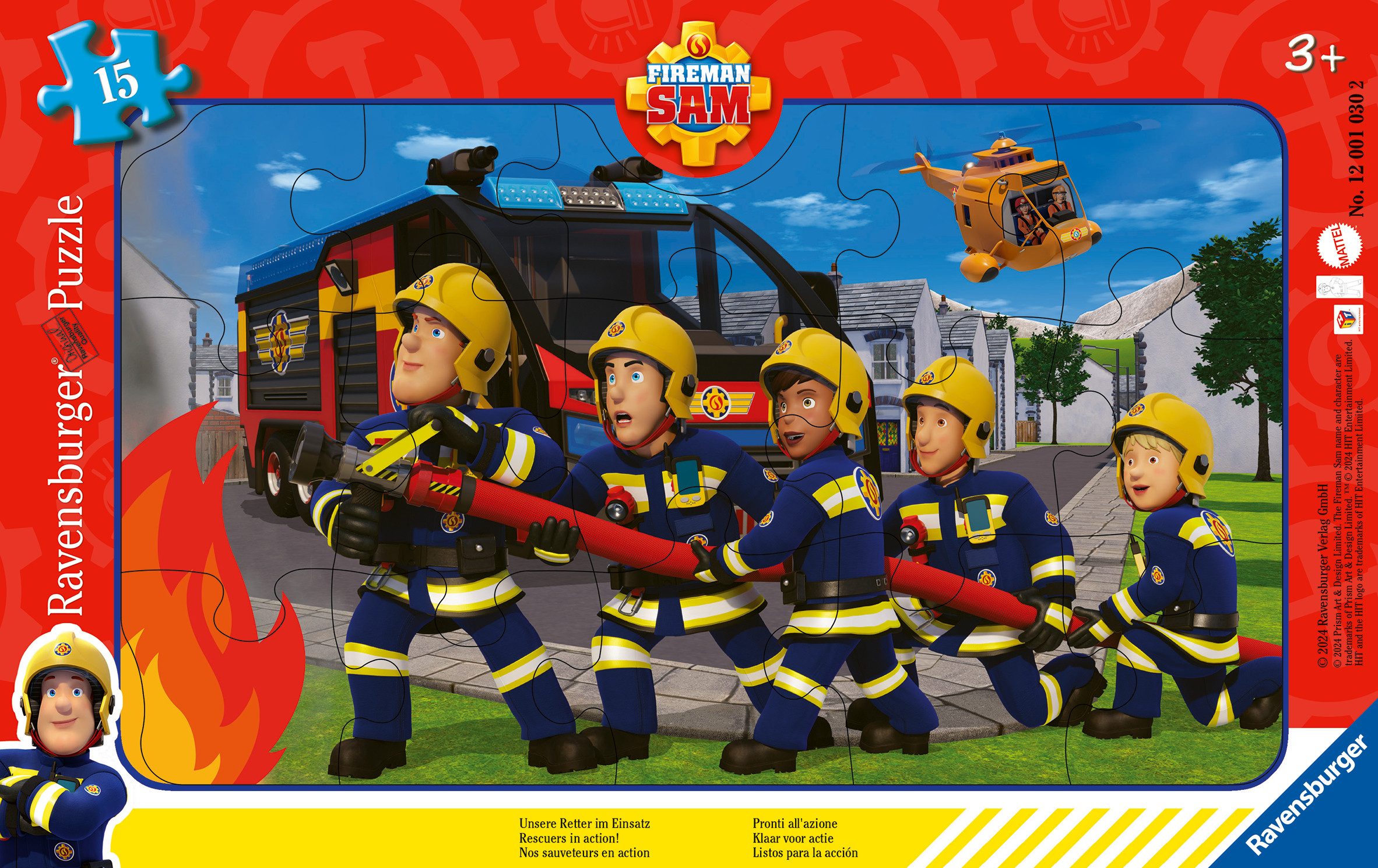 Ravensburger Puzzle Feuerwehrmann Sam, Unsere Retter im Einsatz, 15 Puzzleteile, Made in Europe, FSC® - schützt Wald - weltweit
