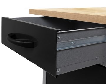 ONDIS24 Werkstatt-Set Werkstatt Werkstatteinrichtung 240cm Komplettset, ca. 240 x 60 x 205 (H) cm, mit LED und Bluetooth Lautsprechern