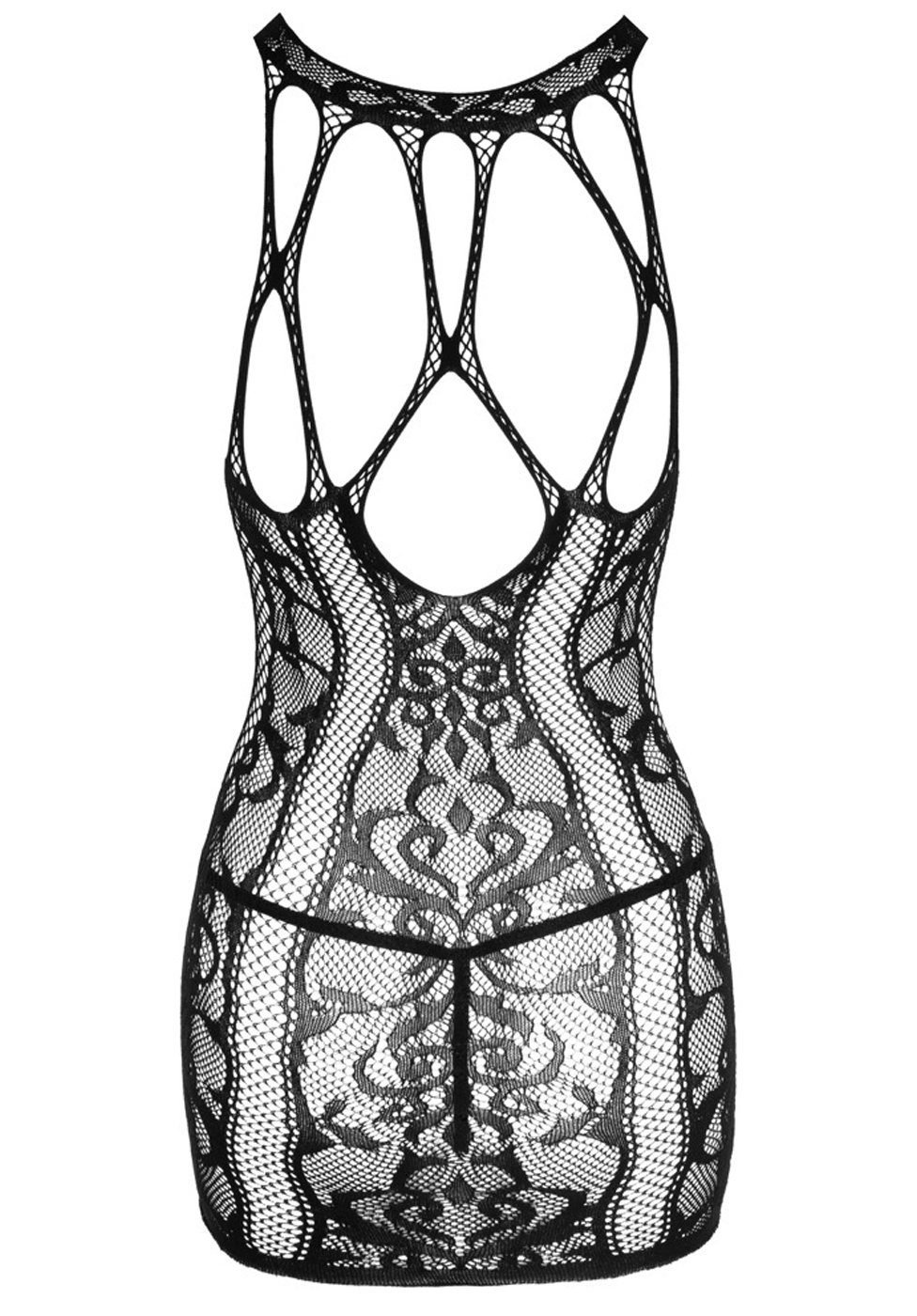 NO:XQSE Minikleid Netzkleid mit String - schwarz (1-tlg)