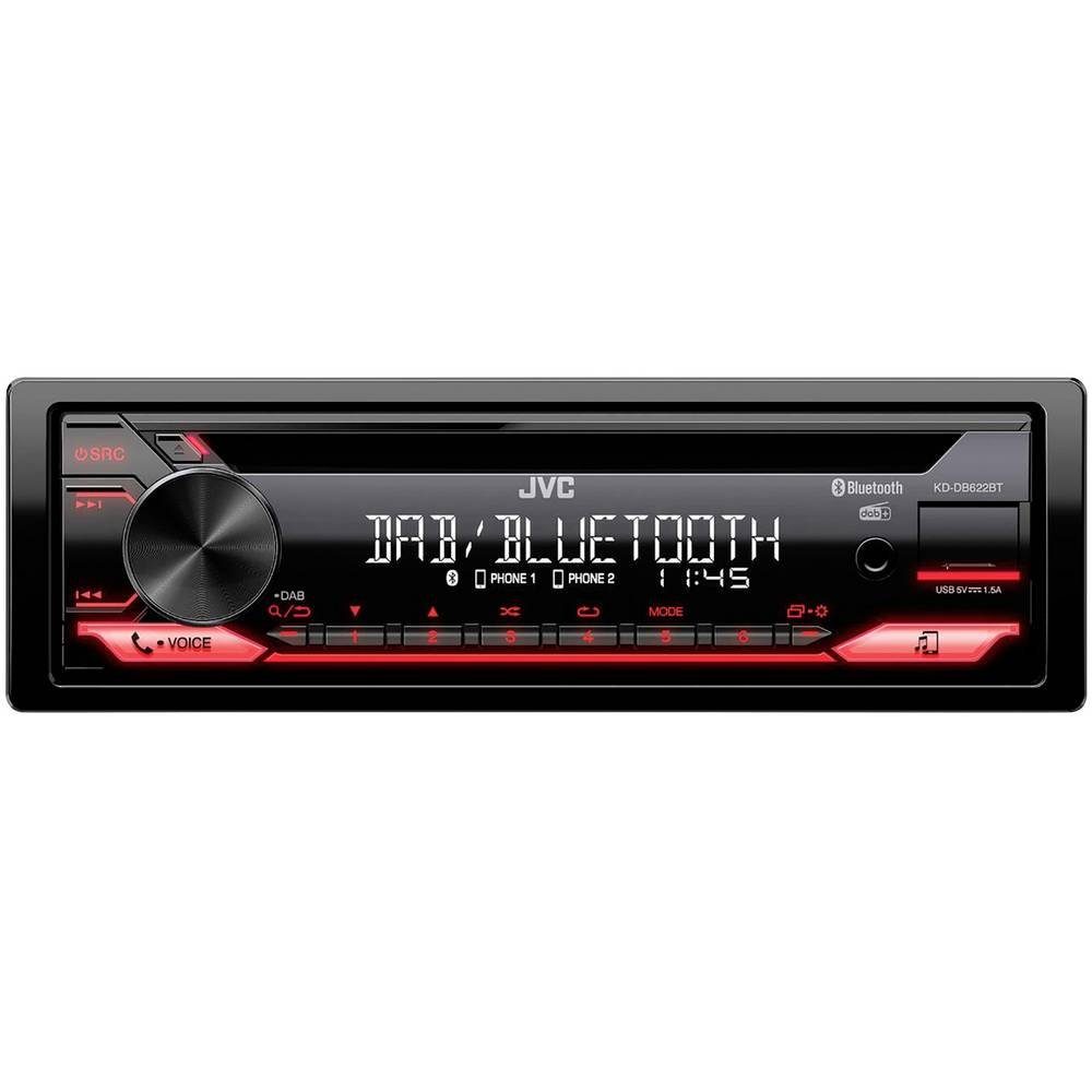 JVC KD-DB622BT CD Receiver mit DAB+ / Bluetooth / USB / Spotify KDDB622BT Autoradio (Anschluss für Lenkradfernbedienung, Bluetooth®-Freisprecheinrichtung)