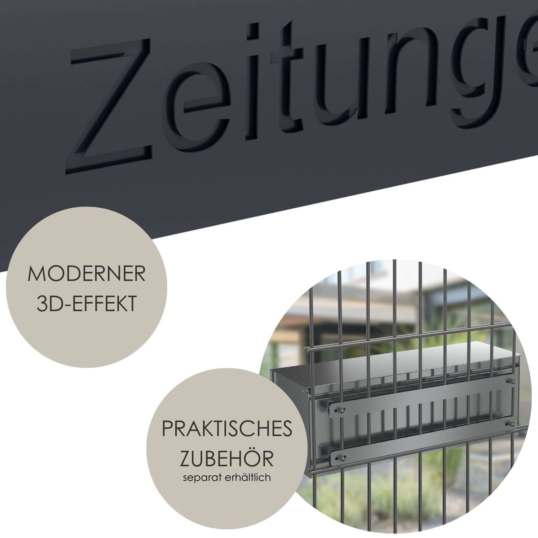 MOCAVI Zeitungsrolle Zeitungsfach ZF2 anthrazit geschlossen Zeitungen