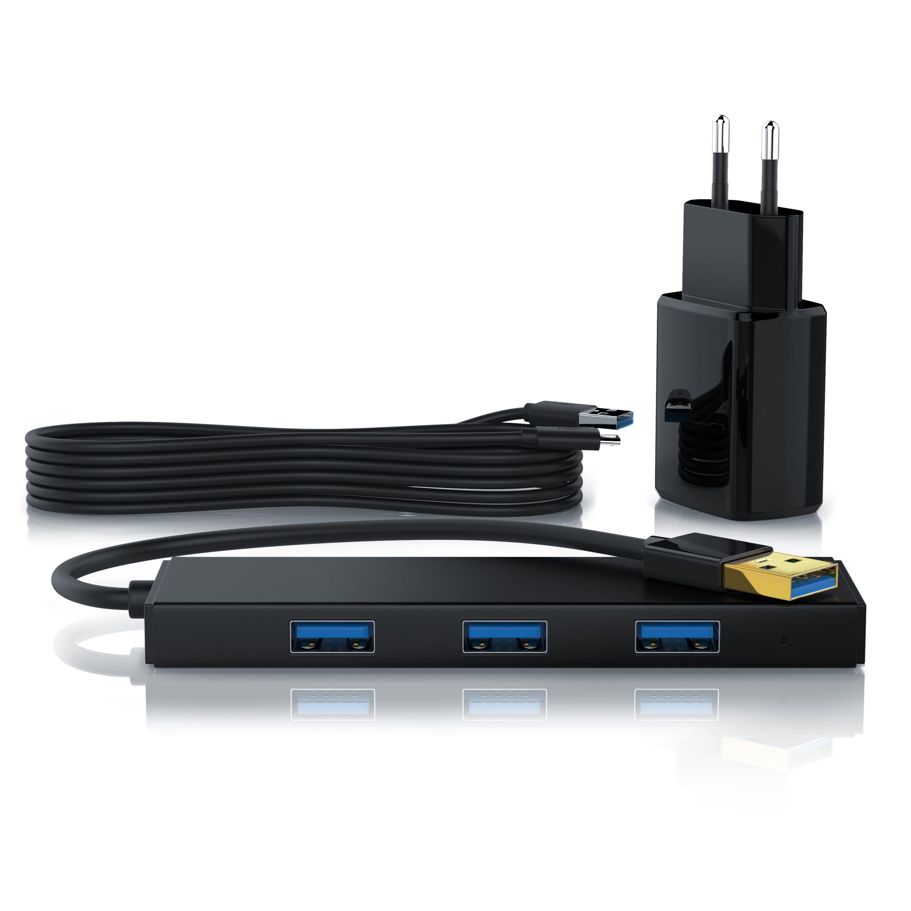 RSHTECH Hub USB Attivo 3.0 con Alimentatore 10Gbps 10 Porte USB 3.1 in