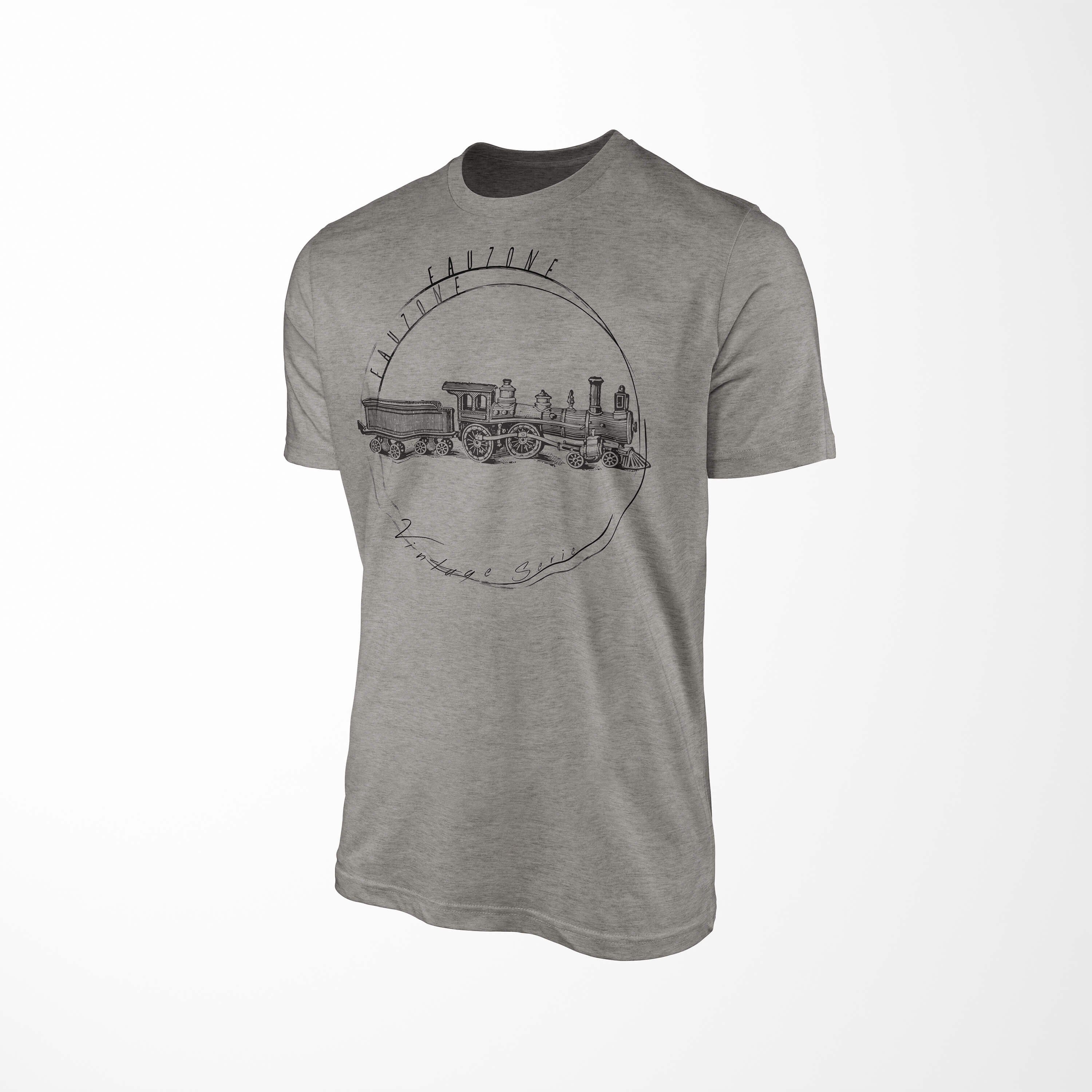 T-Shirt T-Shirt Herren Sinus Vintage Ash Art Lokomotive