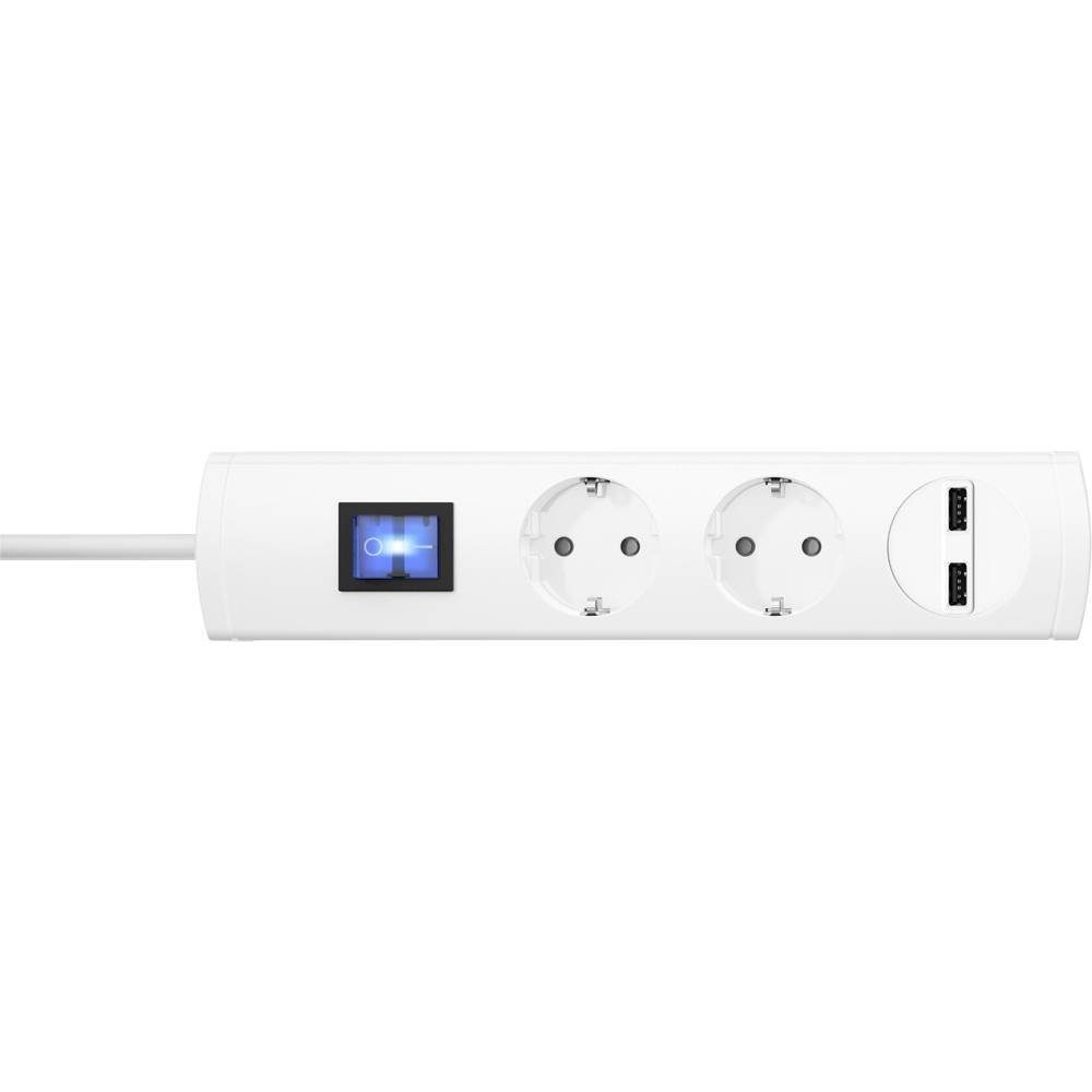 Kopp UNOversal Plus, 2-fach, 2x USB Steckdosenleiste, erhöhter Berührungsschutz, mit USB