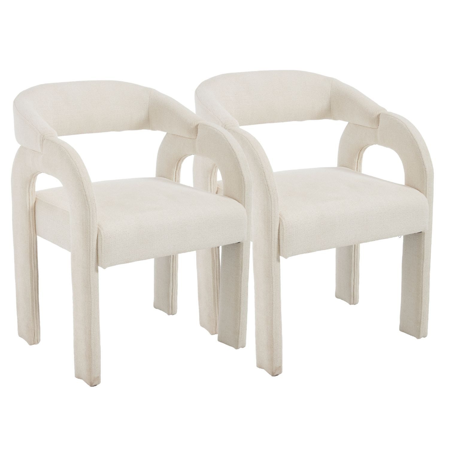 WAHSON OFFICE CHAIRS Esszimmerstuhl 2/4er Set Esszimmerstühle, Chenille, Schwunglehne,Armlehnen–nordisch (2 St)