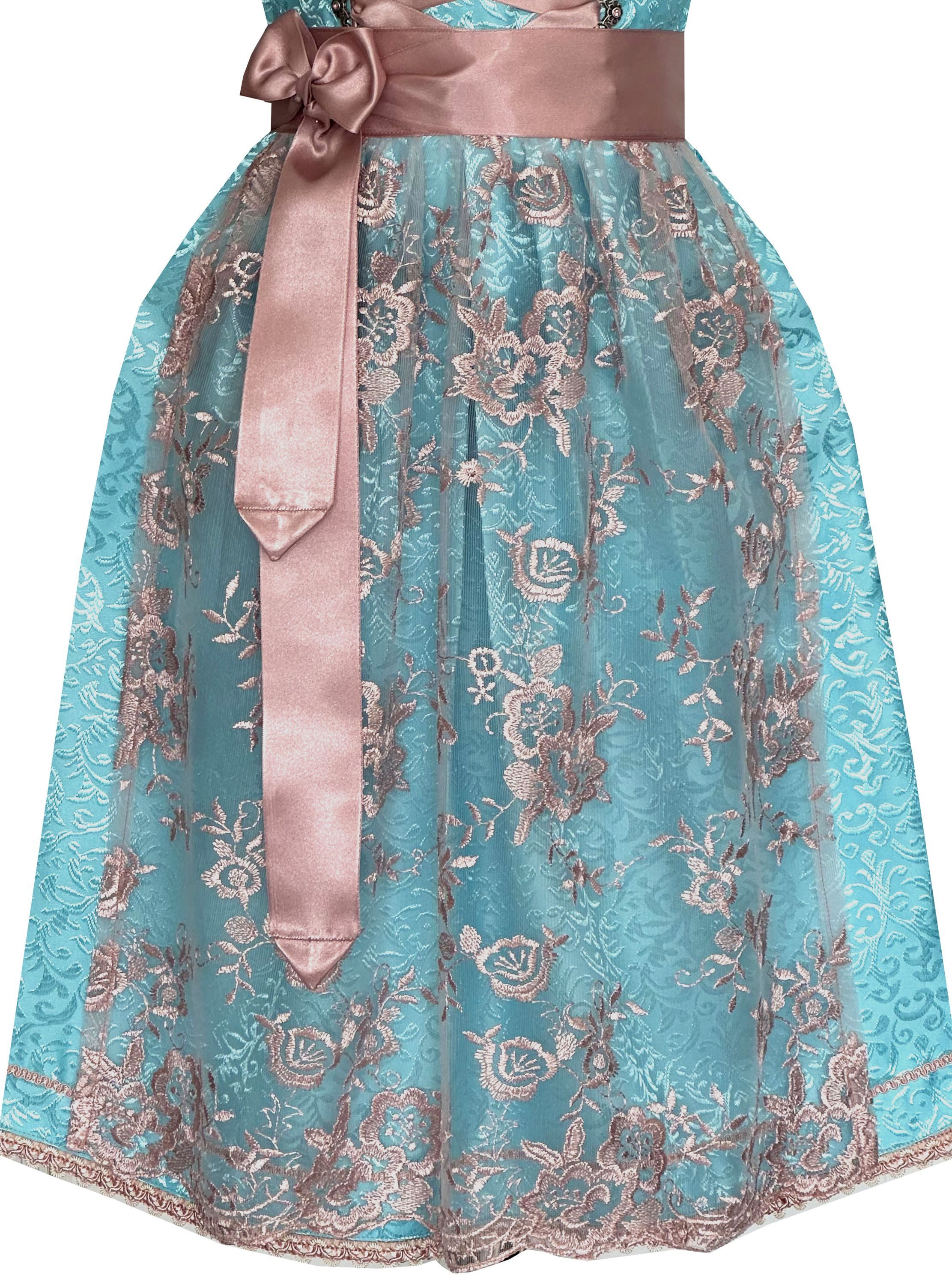 Alpenmärchen Dirndl Kinderdirndl Elaine in Türkis - ALM-K761