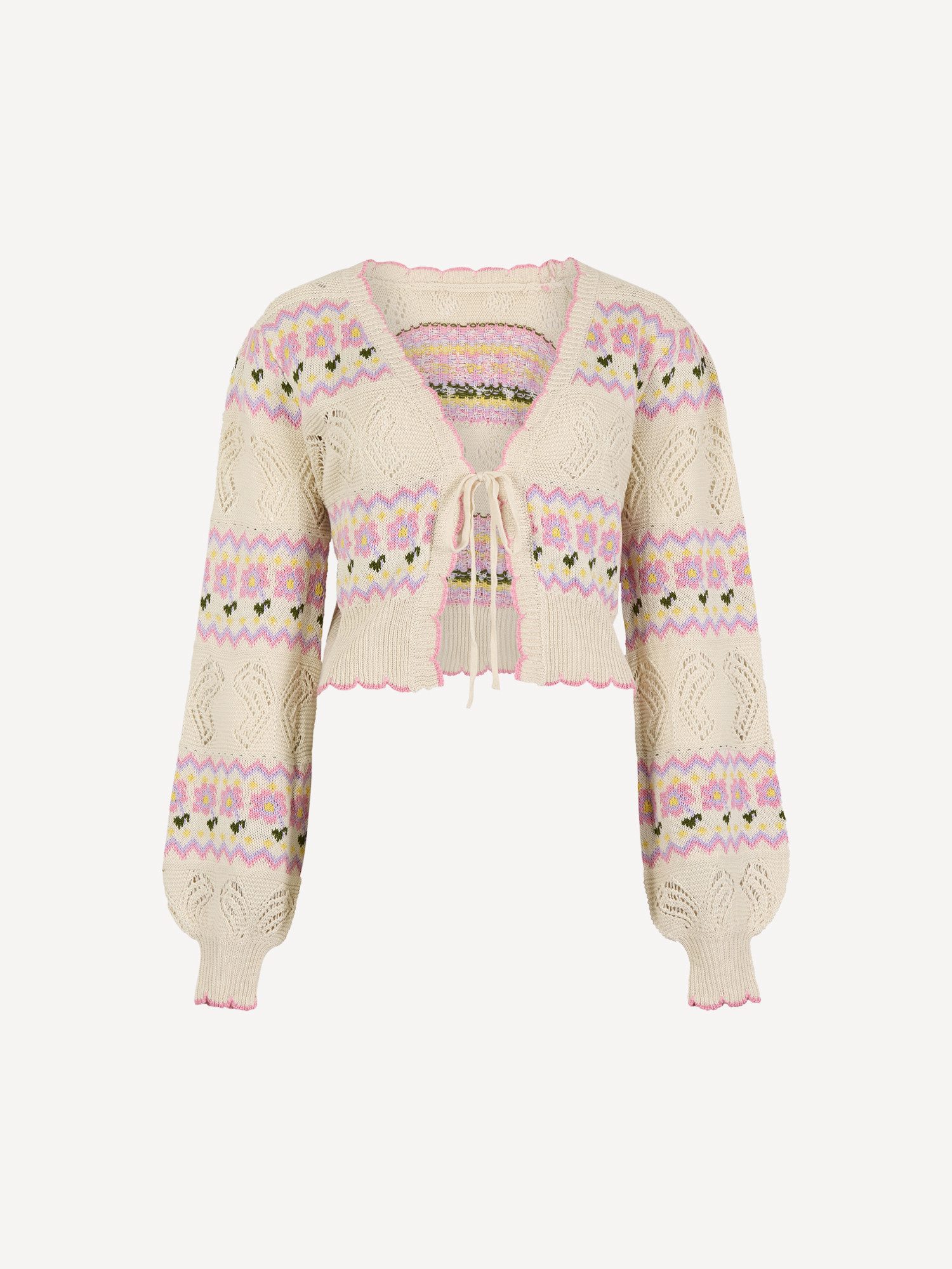 Cardigan Pointelle-Strickjacke