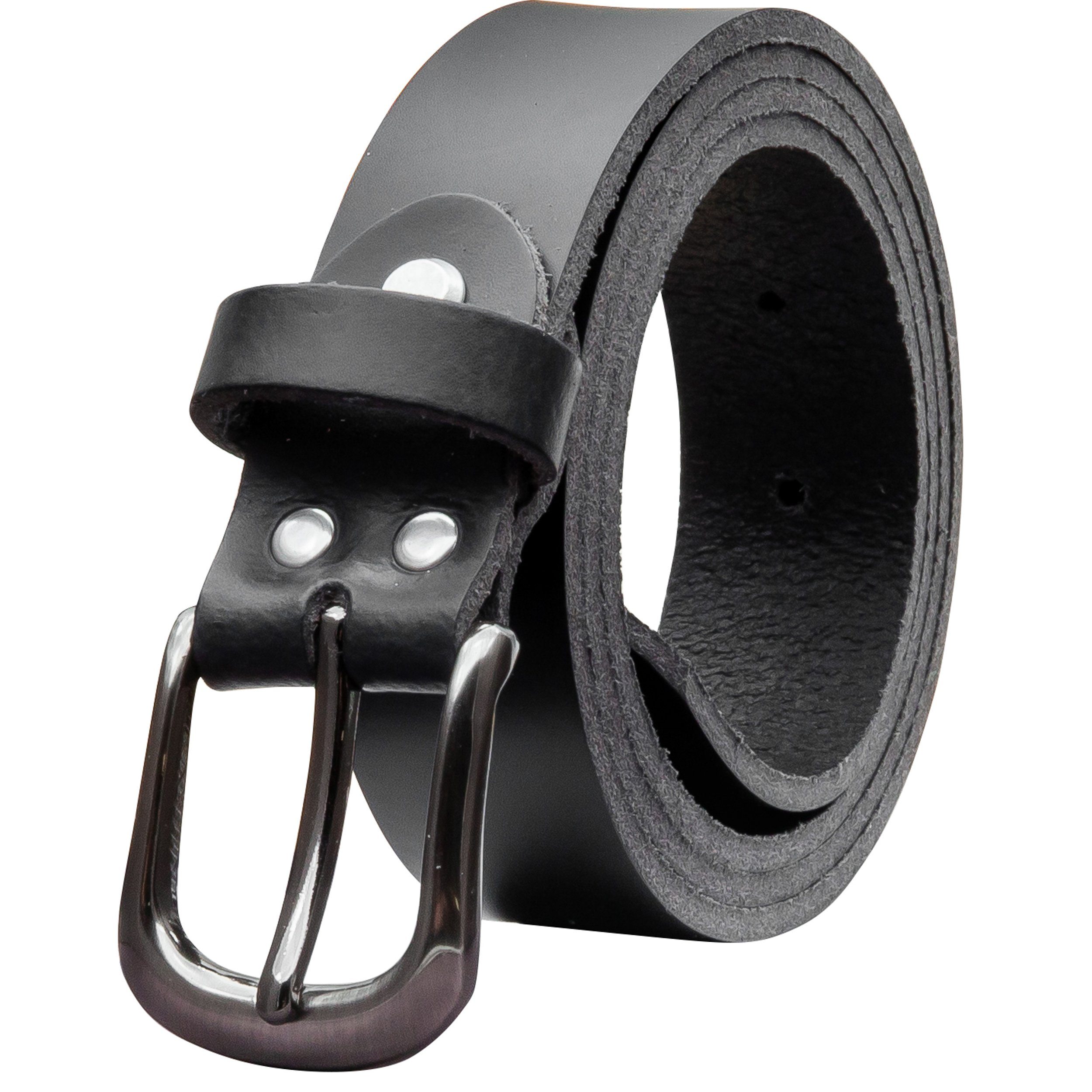 Ledergürtel OM324-PL-Schwarz