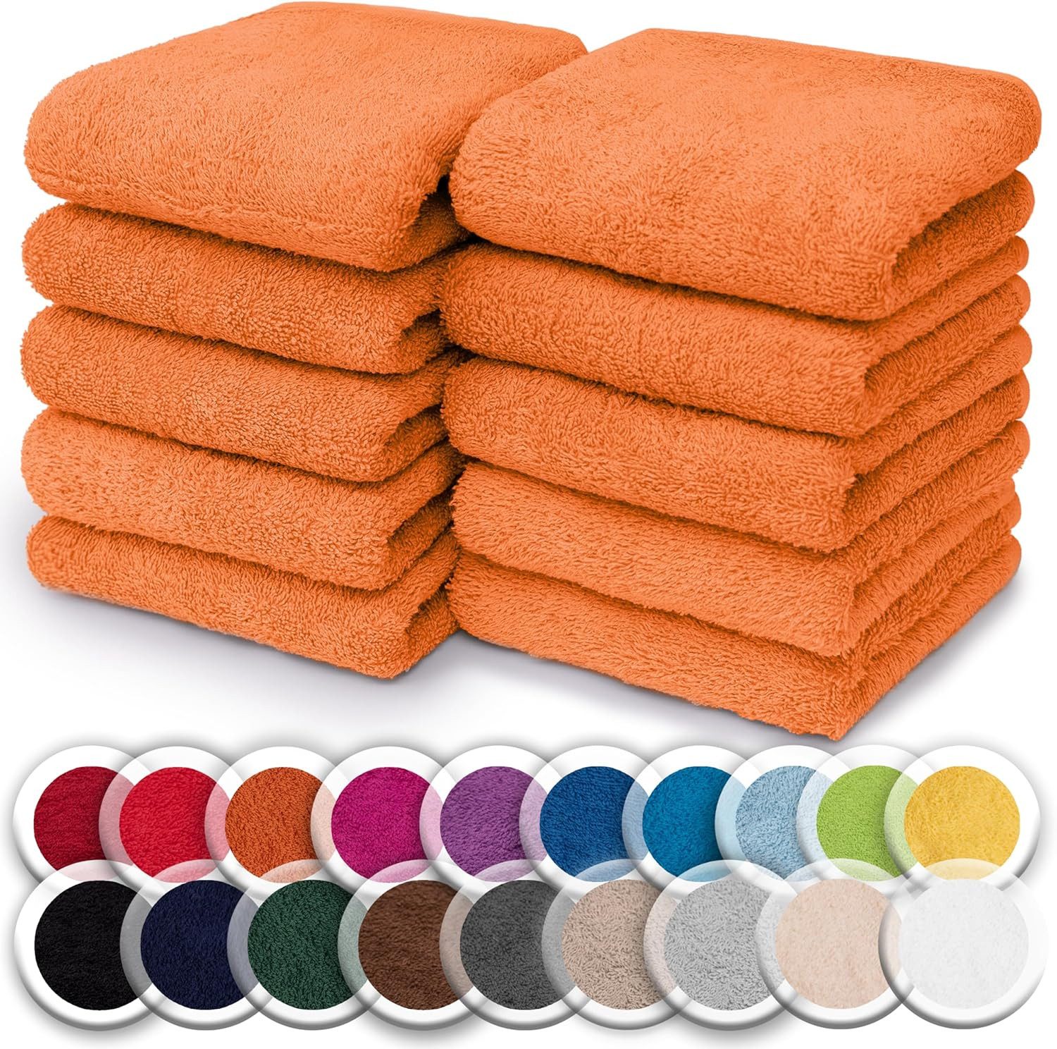 NatureMark Seiftuch 10er-Set Seiftücher 30x30cm 100% Baumwolle, (10-St), Frottier Waschlappen Seiflappen 30 x 30 cm, Terrakotta