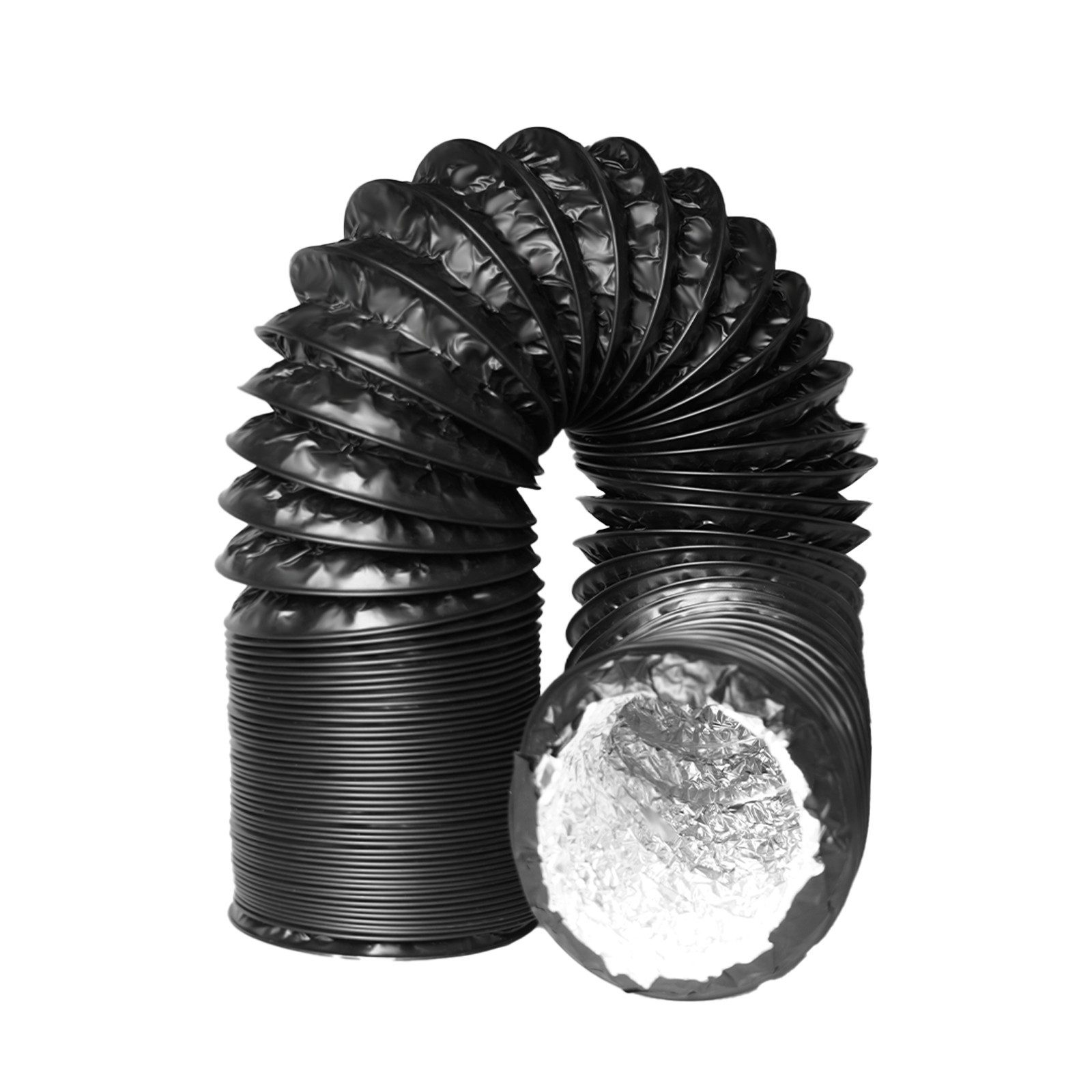 CannoBox Flexrohr Gewächshaus Growbox Ø100mm Flex-LüftungsSchlauch PVC Abluftschlauch, 100 mm, Ø100mm,Außen:PVC,Innen:Alufolie,Doppel-Flexschlauch