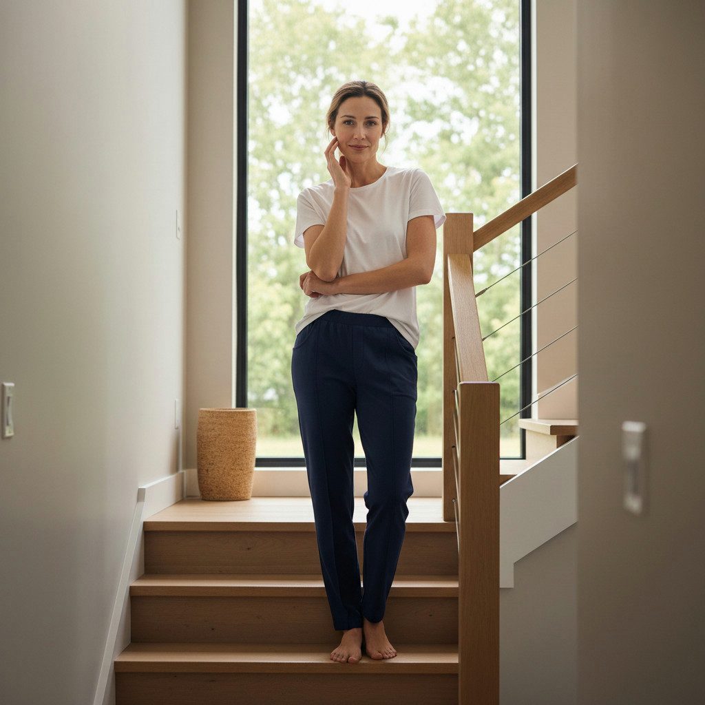 Ringella Loungepants lange Damen Loungehose mit Strickbündchen am Beinabschluss
