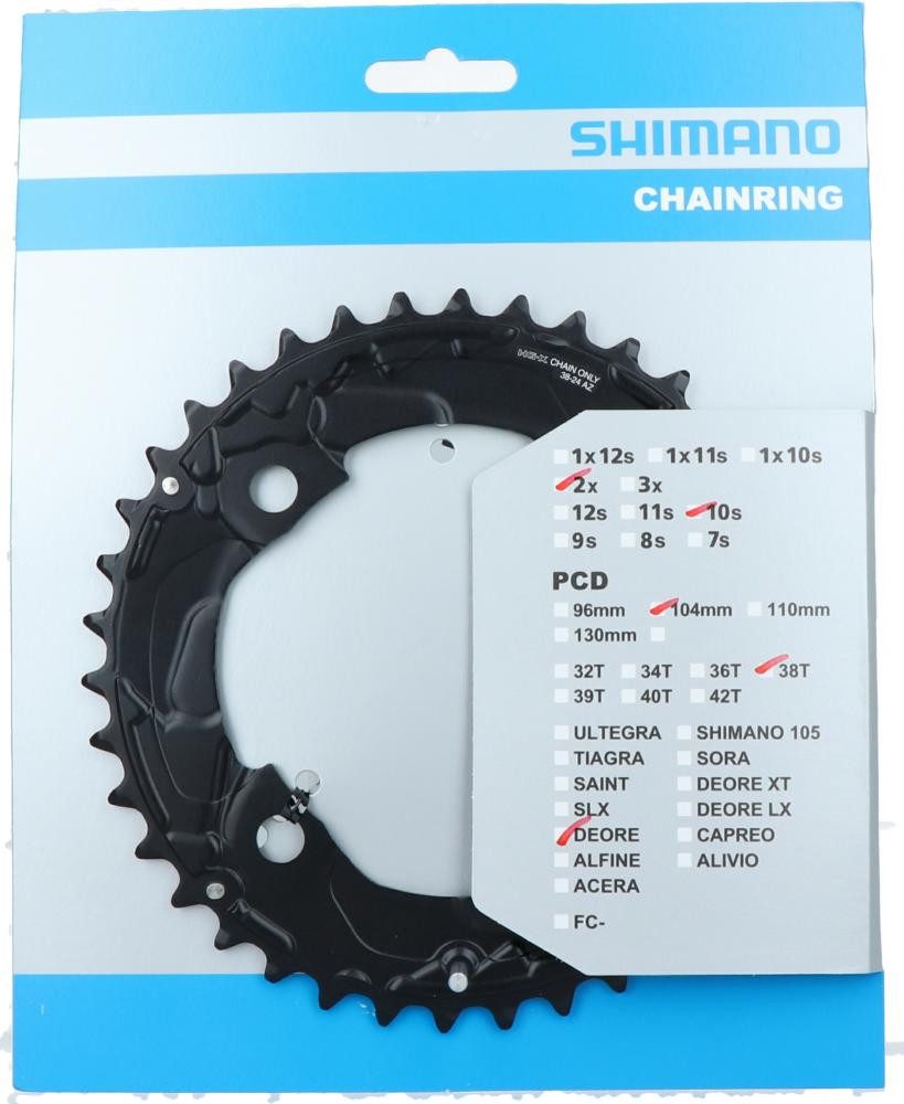 Kettenschaltung SHIMANO Kettenblatt DEORE FC-M617 38 Zähne - präziser Antrieb für 2x10