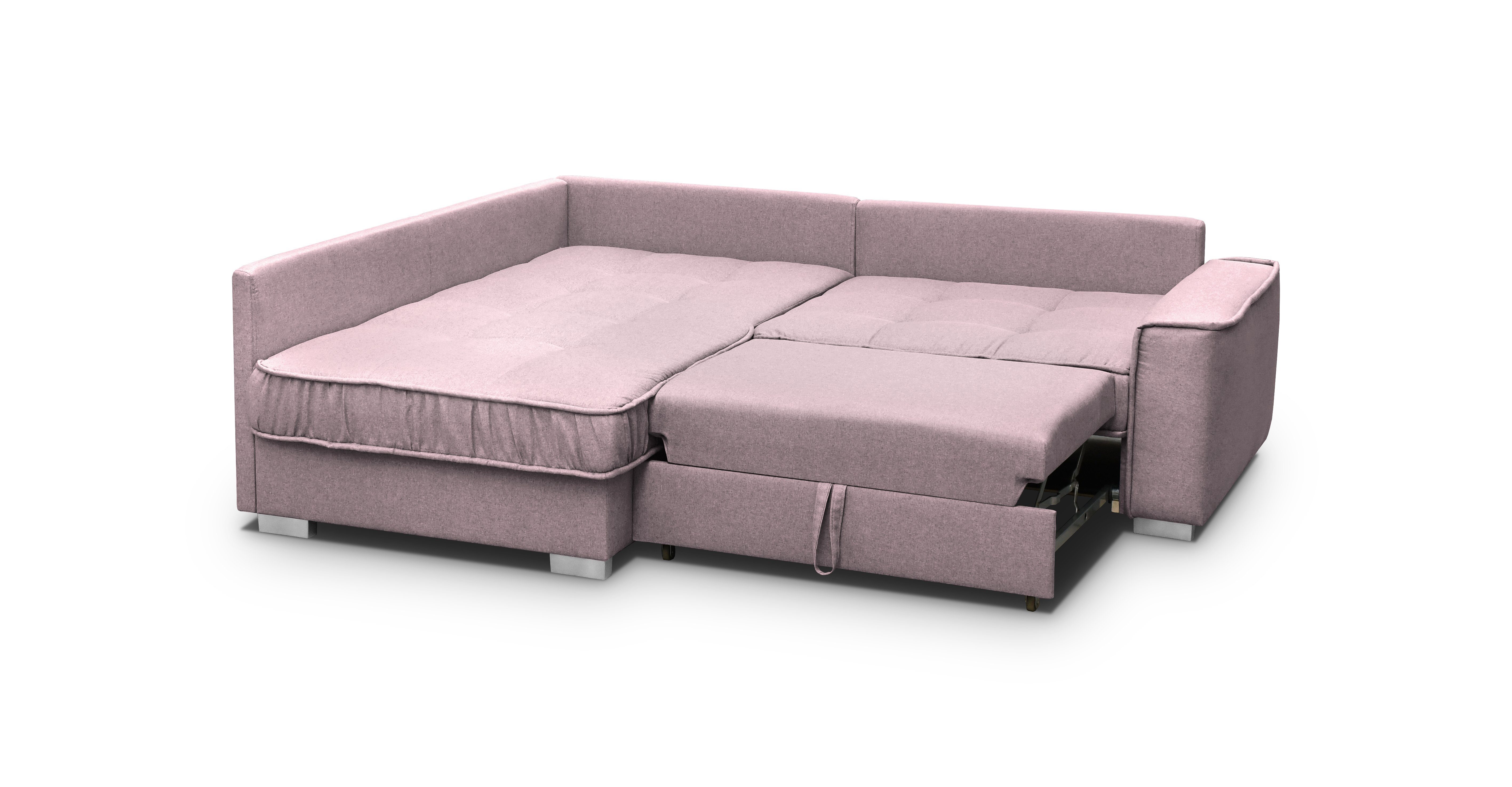 Beautysofa Polsterecke Modern Eckcouch Couch Sofa 61 Ralf + Rosa Bettkasten rino Schlaffunktion (rino und mit 63)