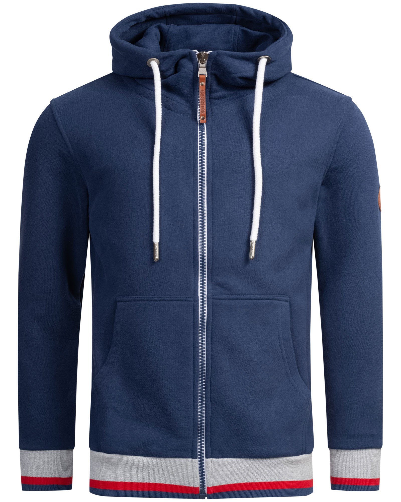 Alessandro Salvarini Sweatjacke Petrolblau mit großer ASRevellio Kapuze