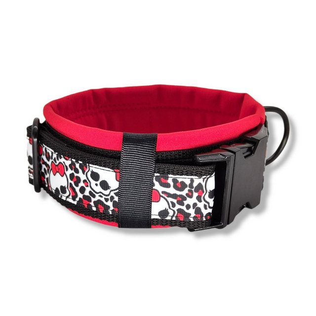 D by E Couture Hunde-Halsband “”Red Bow Skull II””, 50mm breit, Handmade