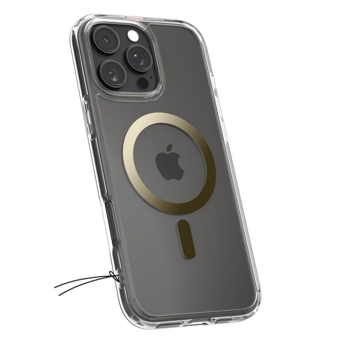 Spigen Handyhülle Ultra Hybrid Gold mit Magnetfunktion Kompatibel mit iPhone 16 Pro 6,3, Goldfarbener Rahmen mit integrierter Magnetfunktion