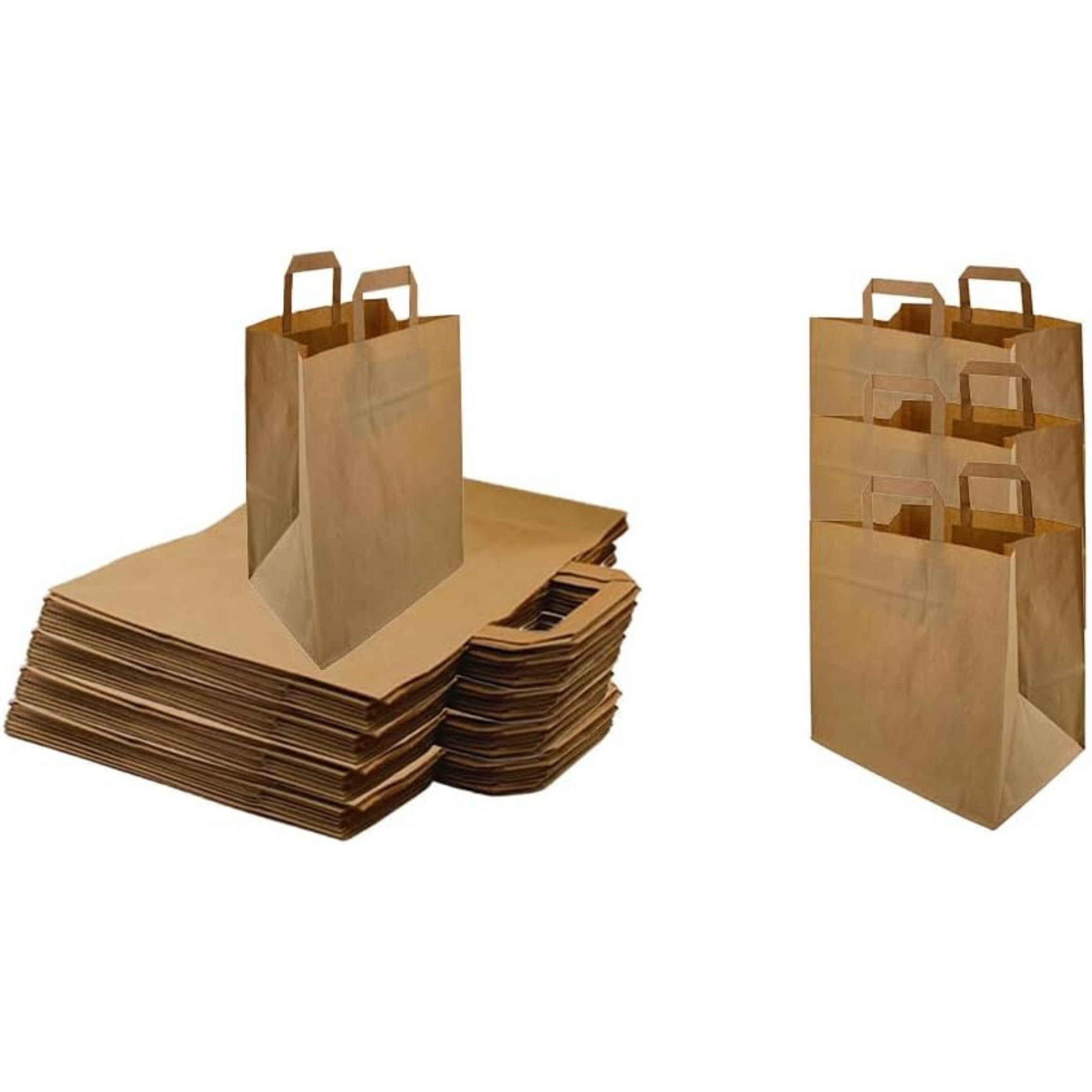 Lauroo Einkaufsbeutel Papiertragetasche Geschenktüten Kraftpapier 22x10x28c günstig online kaufen