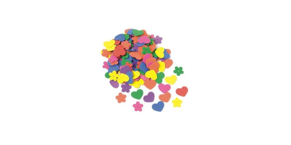 Glorex Moosgummi Glorex Moosgummi Set Blumen / Herzen 140 Stück