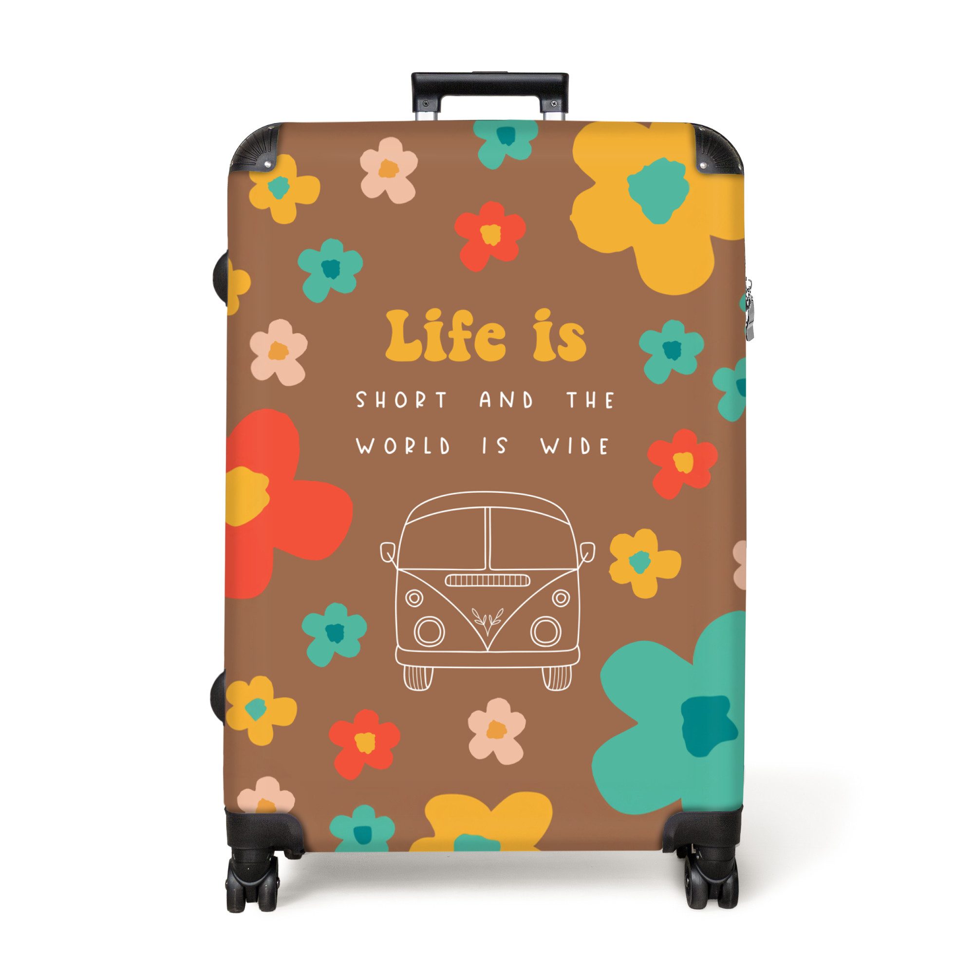 NoBoringSuitcases.com© Hartschalen-Trolley Zitate - Blumen - günstig online kaufen