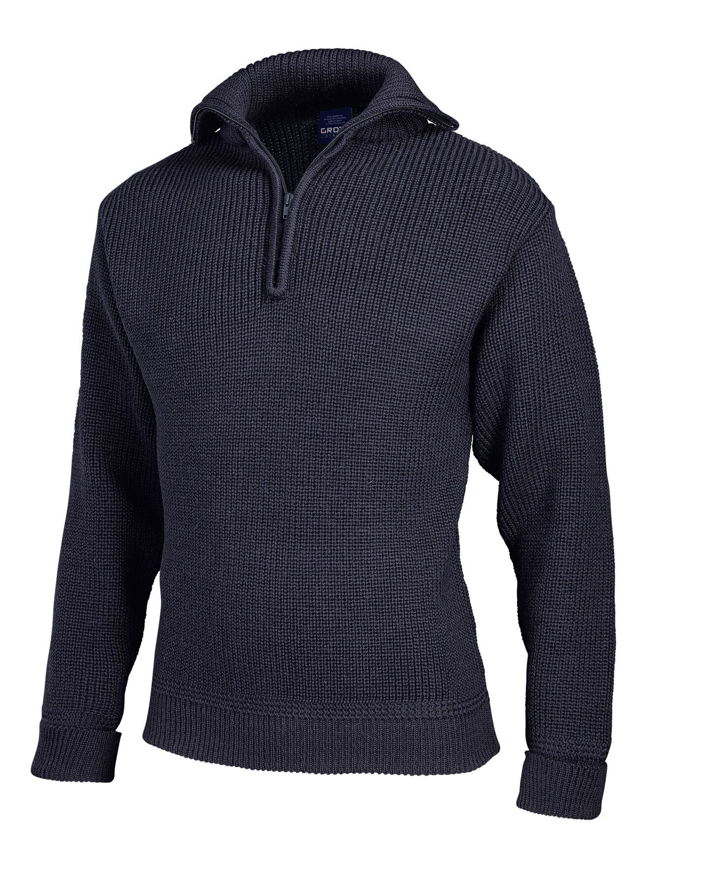 hammecenter Strickpullover Troyer / Seemannspullover gestrickt in Deutschland unifarbe, Reißverschluss