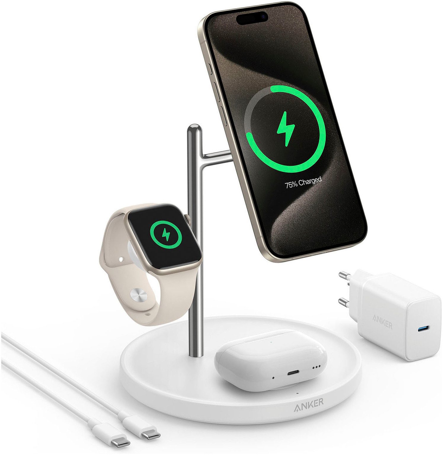 Anker MagGo Kabellos (3-in-1 Ständer) Ladestation