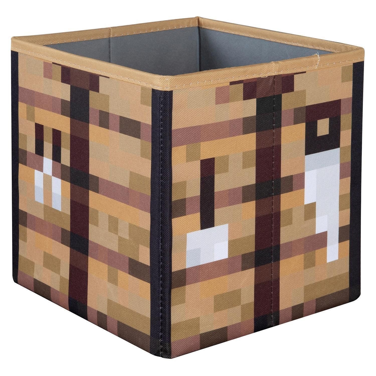 Aufbewahrungsbox 2er Set MINECRAFT, Braun, Grün, Stoff, Klappbar, B 27 x H 27 x T 27 cm