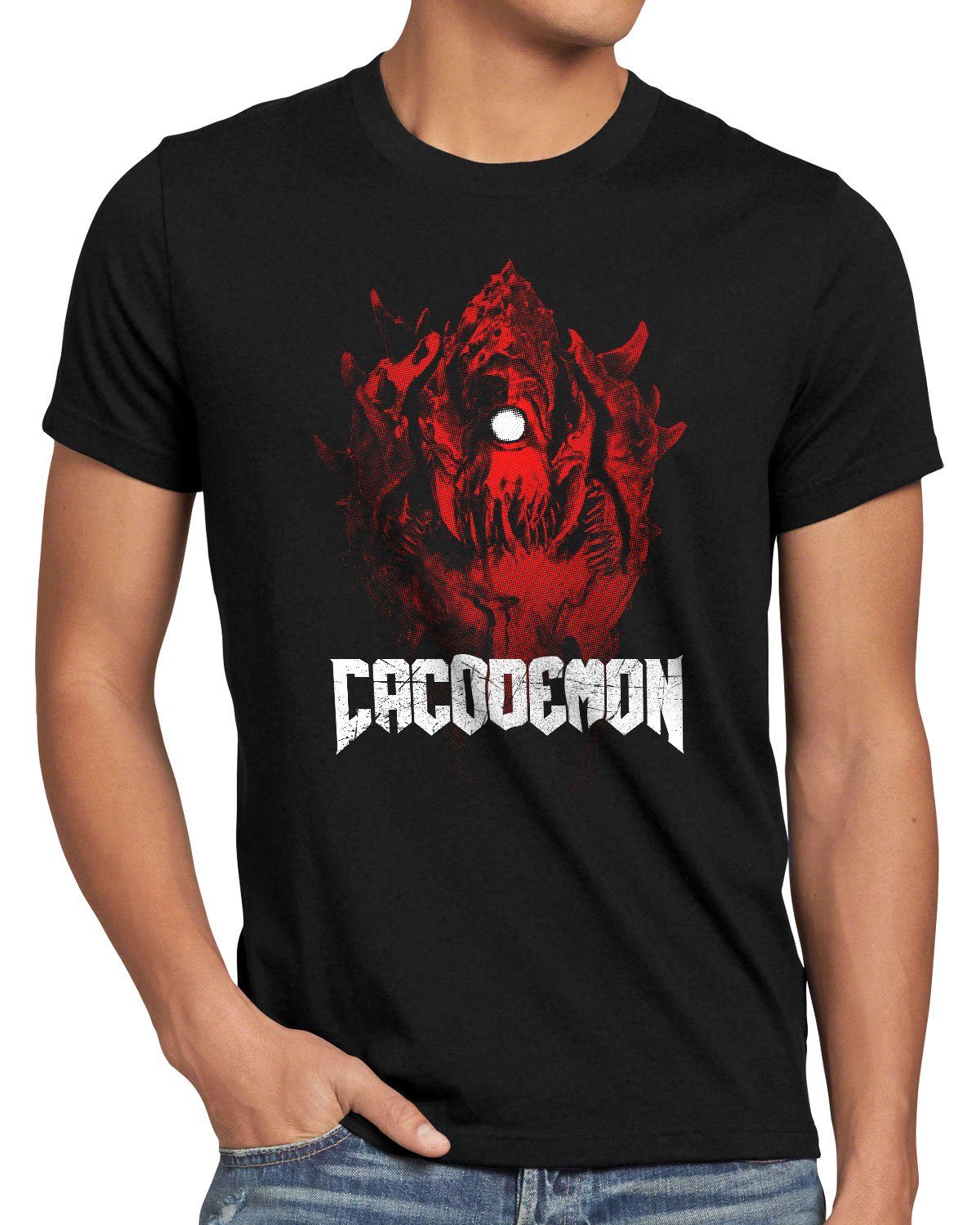 shooter Cacodemon Print-Shirt pc style3 doom T-Shirt multiplayer ego Herren quake