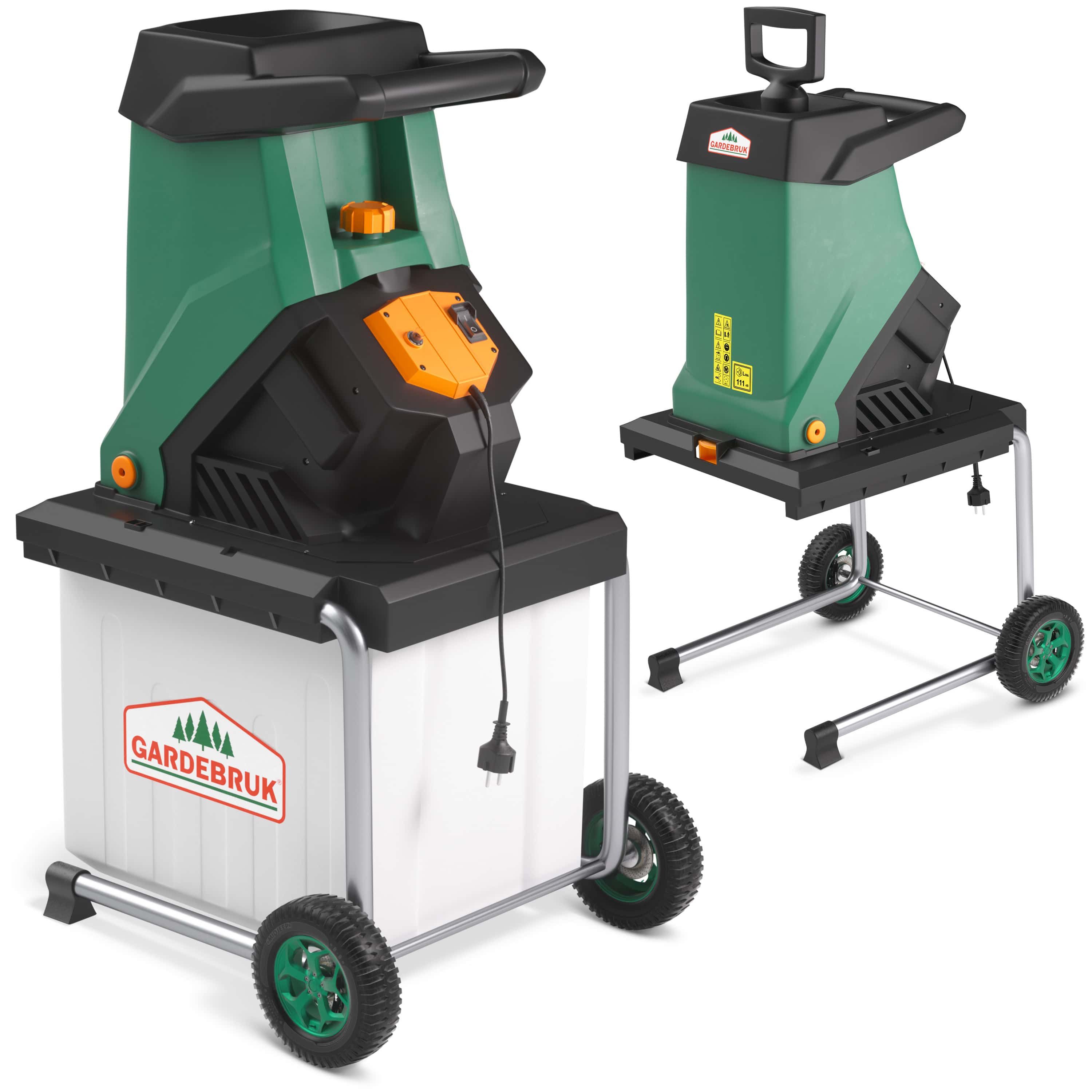 Gardebruk Messerhäcksler, Messerhäcksler 3100 W max. 40 mm Aststärke 50 L Auffangbox