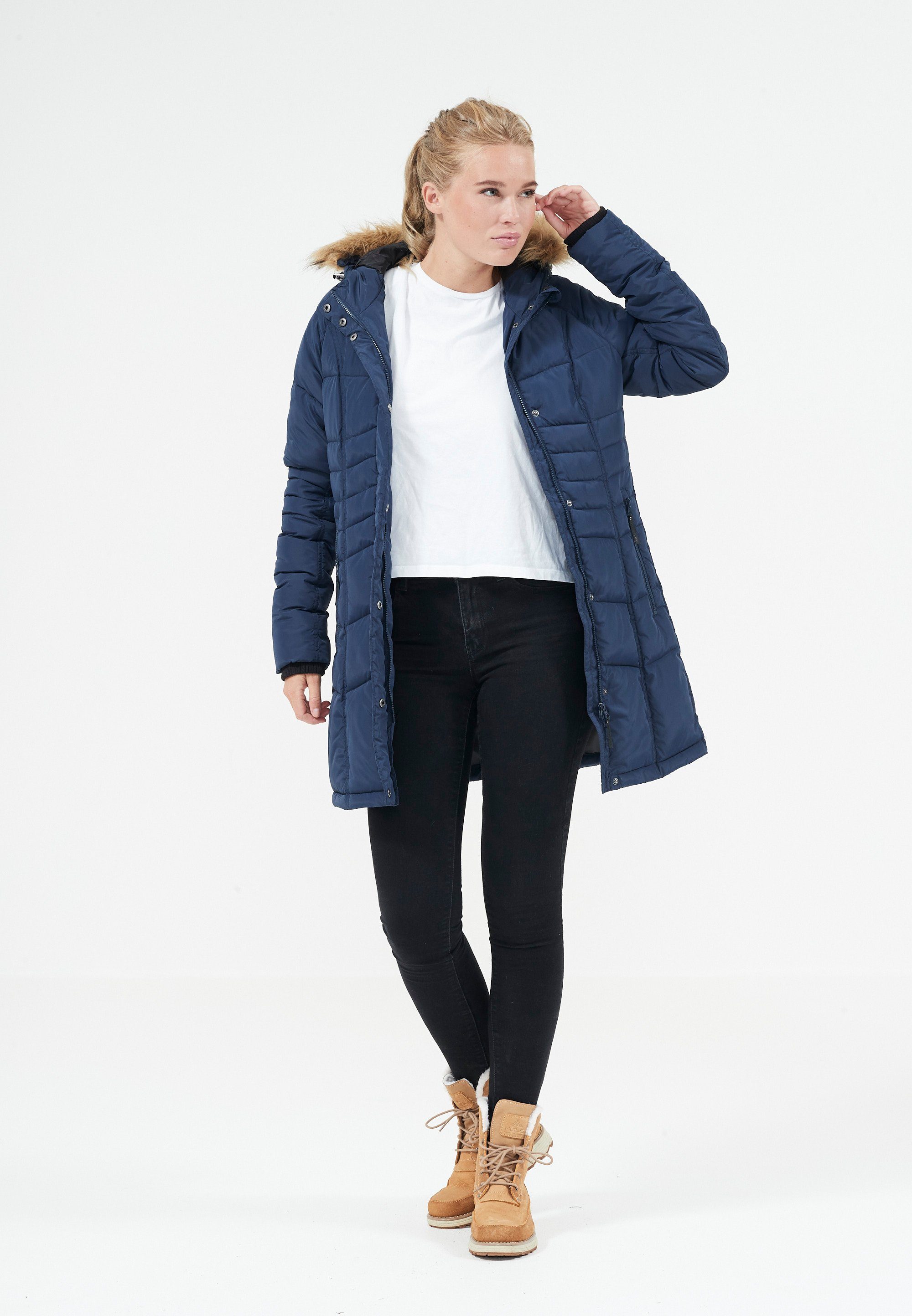 langem extra mit Steppjacke Schnitt WHISTLER blau CYNTHIA