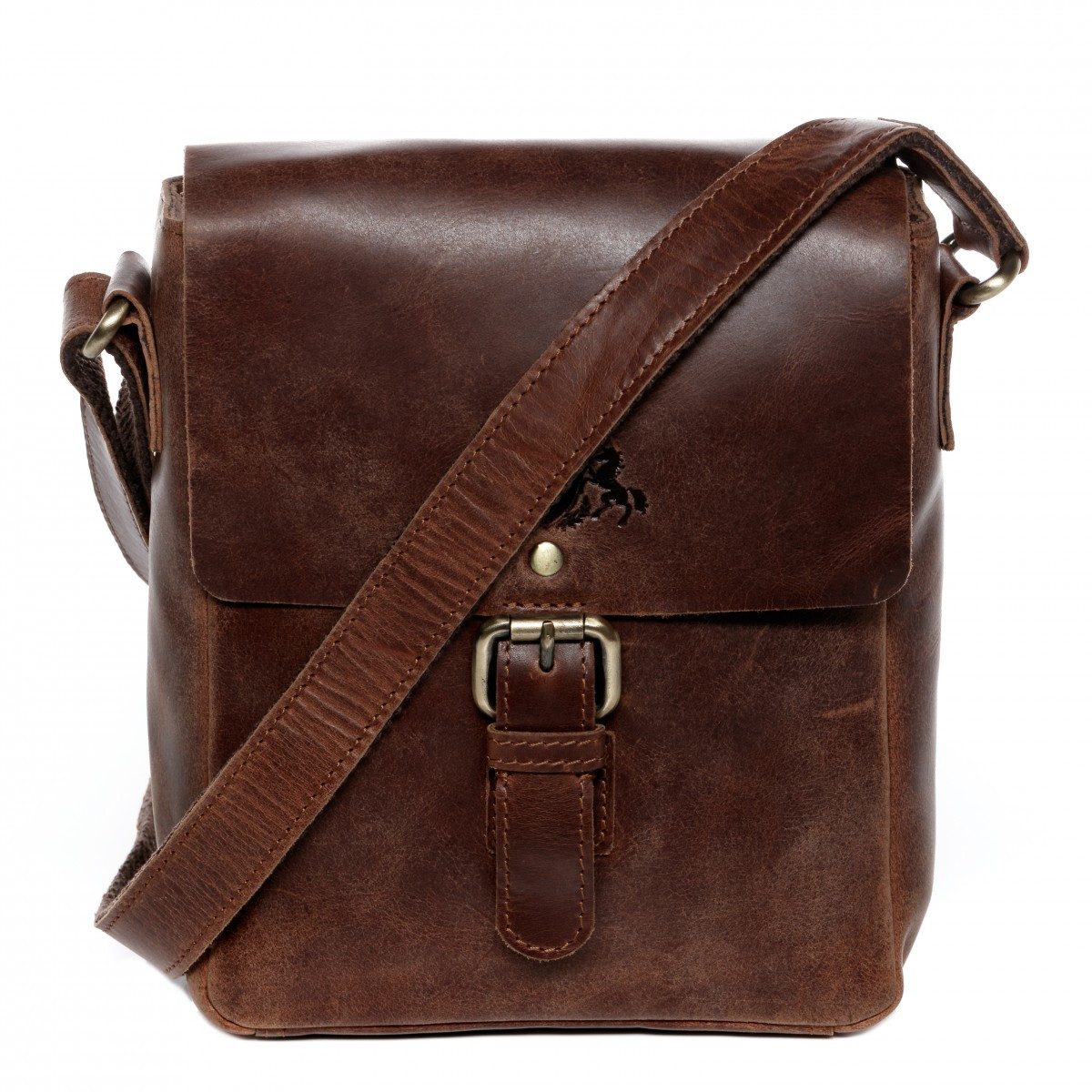 SID & VAIN Umhängetasche ORLANDO Umhängetasche Cross-Body Bag echt Leder, Ledertasche Schultertasche Herren Damen Messenger Bag braun