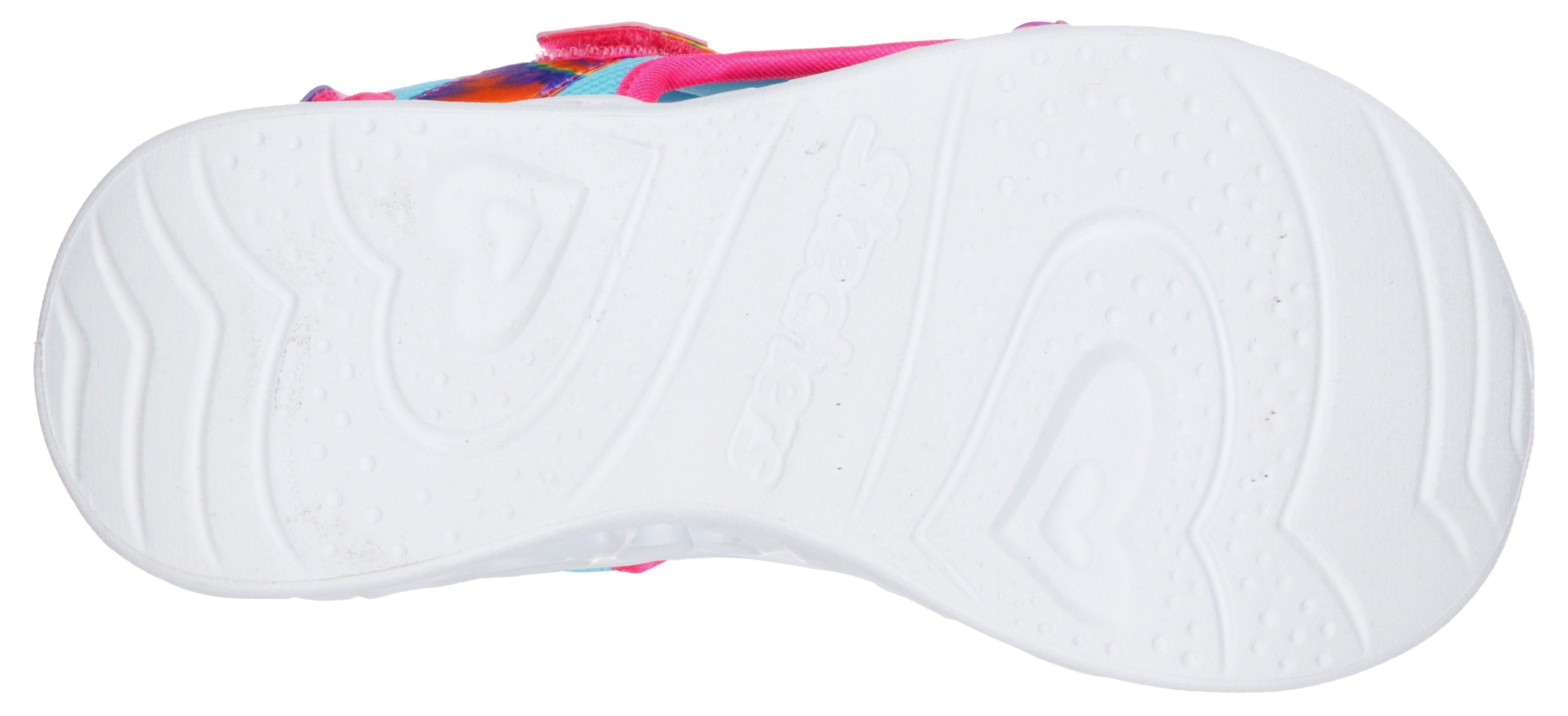 Skechers Kids HEART LIGHTS SANDAL Sandale mit Batik-Print, Mit drei  Klettverschlüssen für einen guten Halt am Fuß