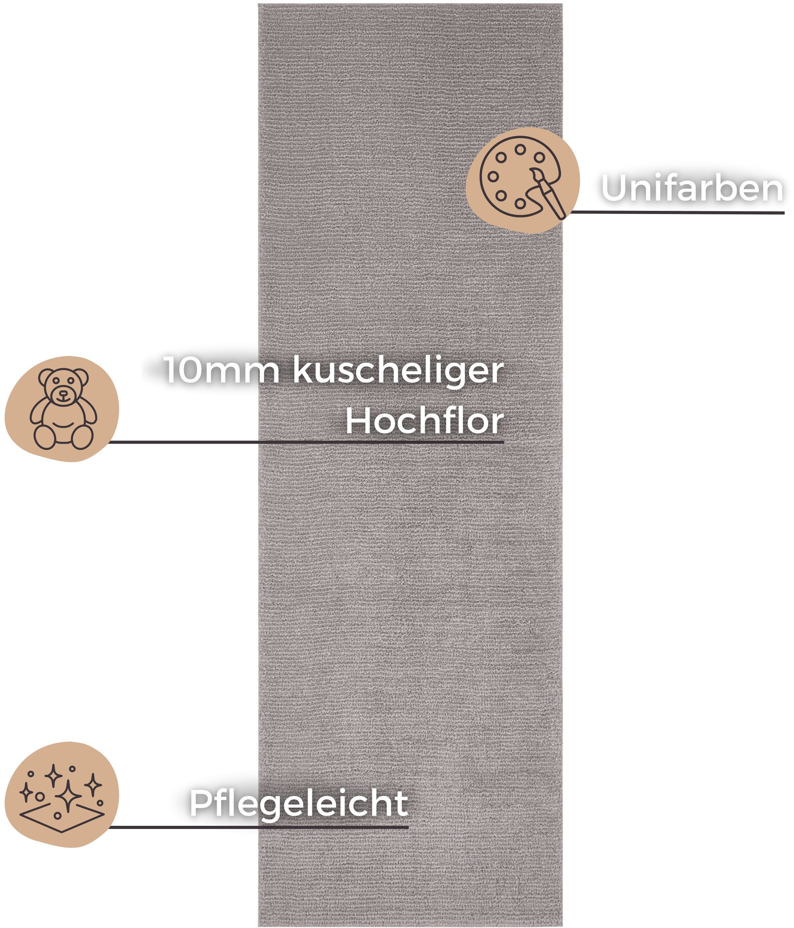 HANSE Home Teppich »Supersoft«, rechteckig, 10 mm Höhe, Kurzflor, Läufer Mo günstig online kaufen
