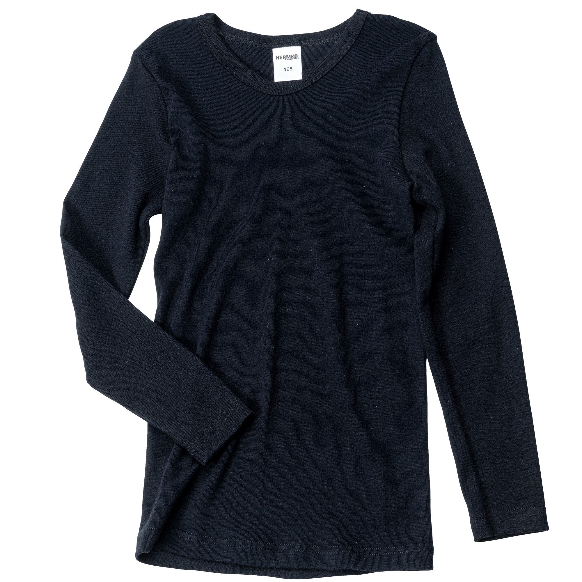 HERMKO Unterziehshirt 2830 Kinder langarm Shirt 100% Bio-Baumwolle Longsleeve Mädchen Jungen