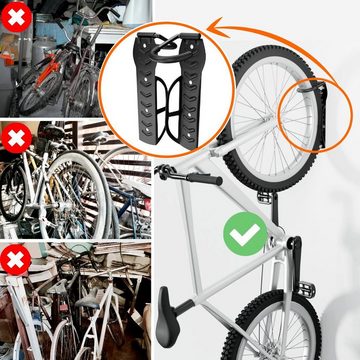 Upgrade4cars Fahrradwandhalterung Wandhalterung Vertikal für 2 Fahrräder, Fahrradständer bis 30 Kg, Wandhaken Radaufhängung