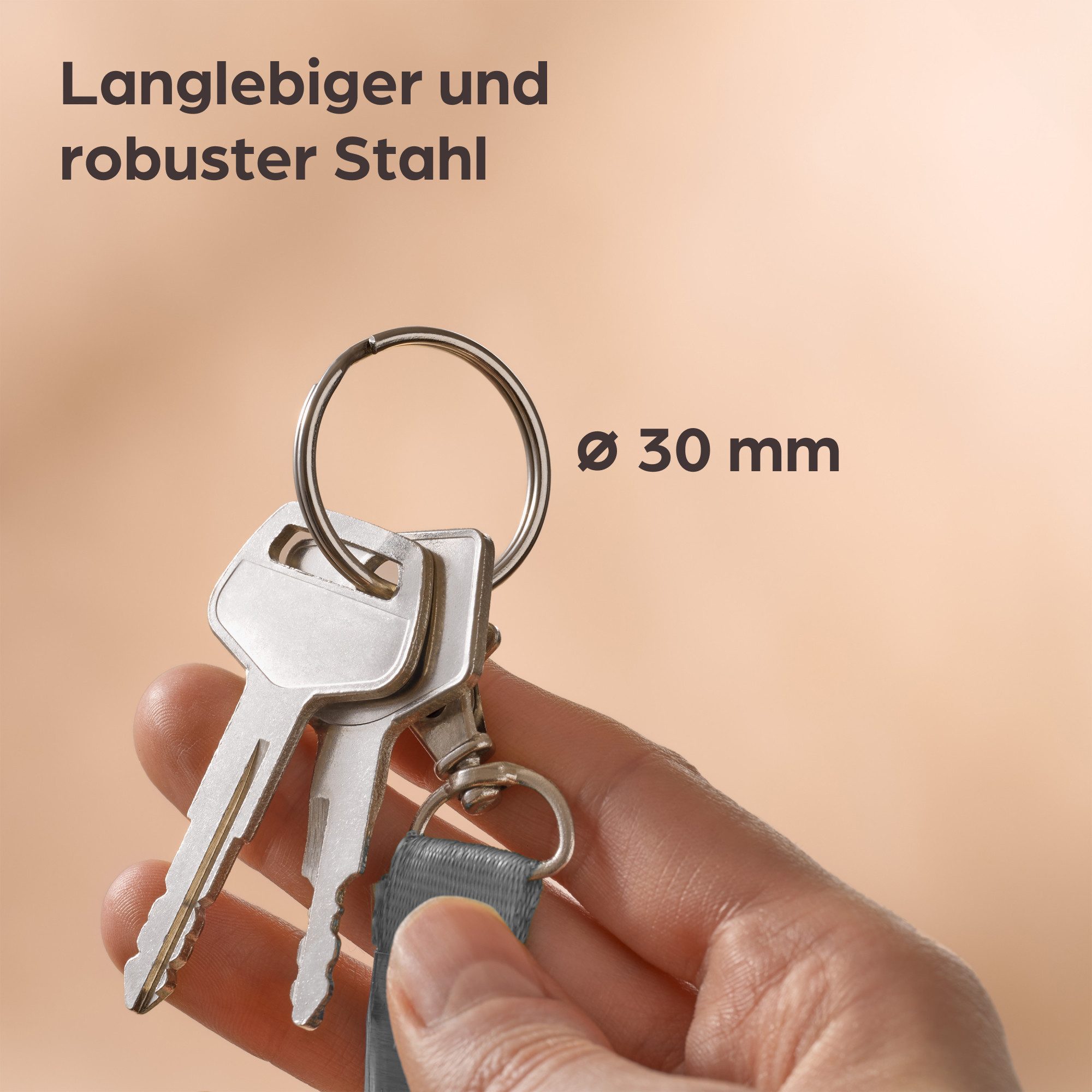 Praknu Schlüsselanhänger Set Schlüsselring 30mm - 200 Stück - DIY Schlüssel günstig online kaufen