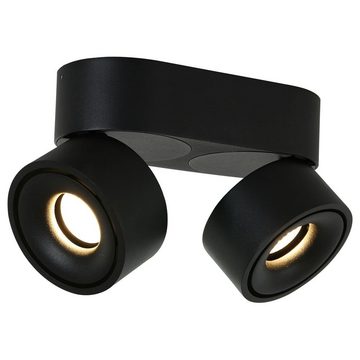 Mexlite LED Deckenstrahler LED Spot Fez Black in Schwarz 2x 8W 1200lm, keine Angabe, Leuchtmittel enthalten: Ja, fest verbaut, LED, warmweiss, Deckenstrahler, Deckenspot, Aufbaustrahler