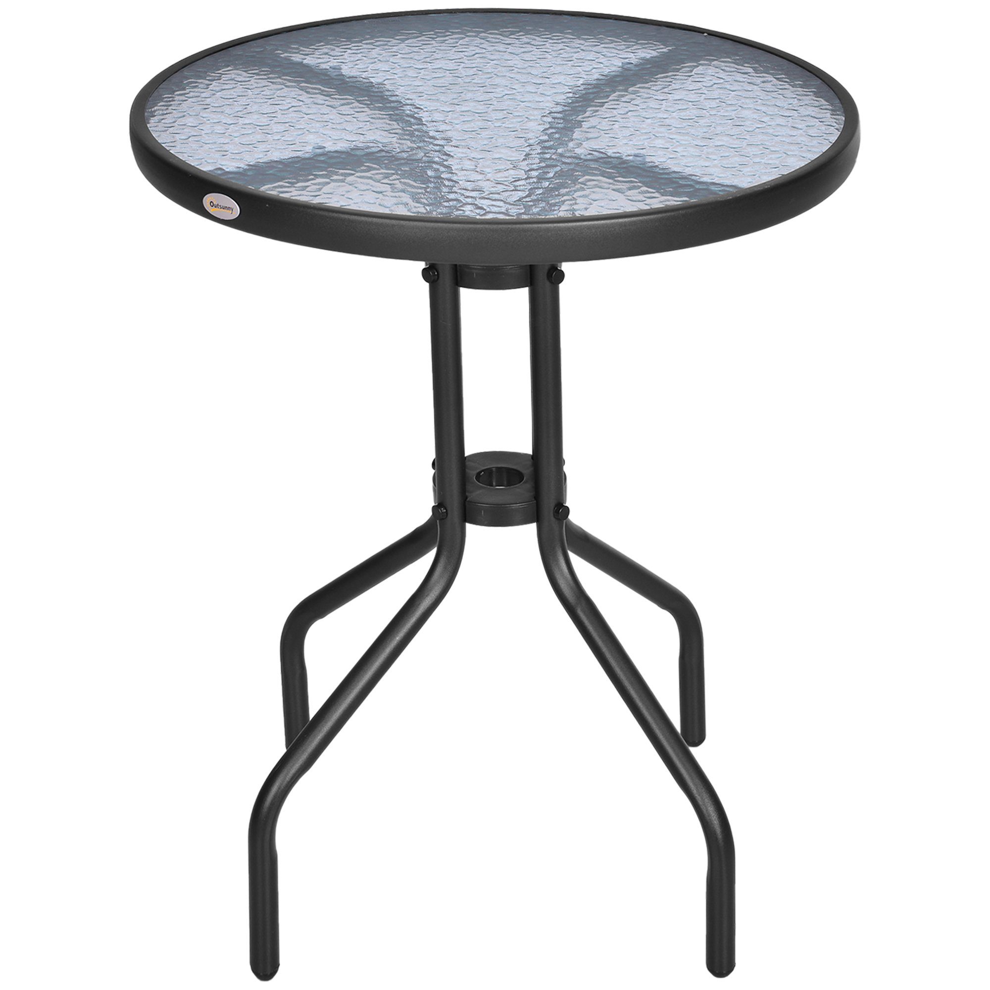 Outsunny Gartentisch Glastisch Beistelltisch Metall+Sicherheitsglas günstig online kaufen