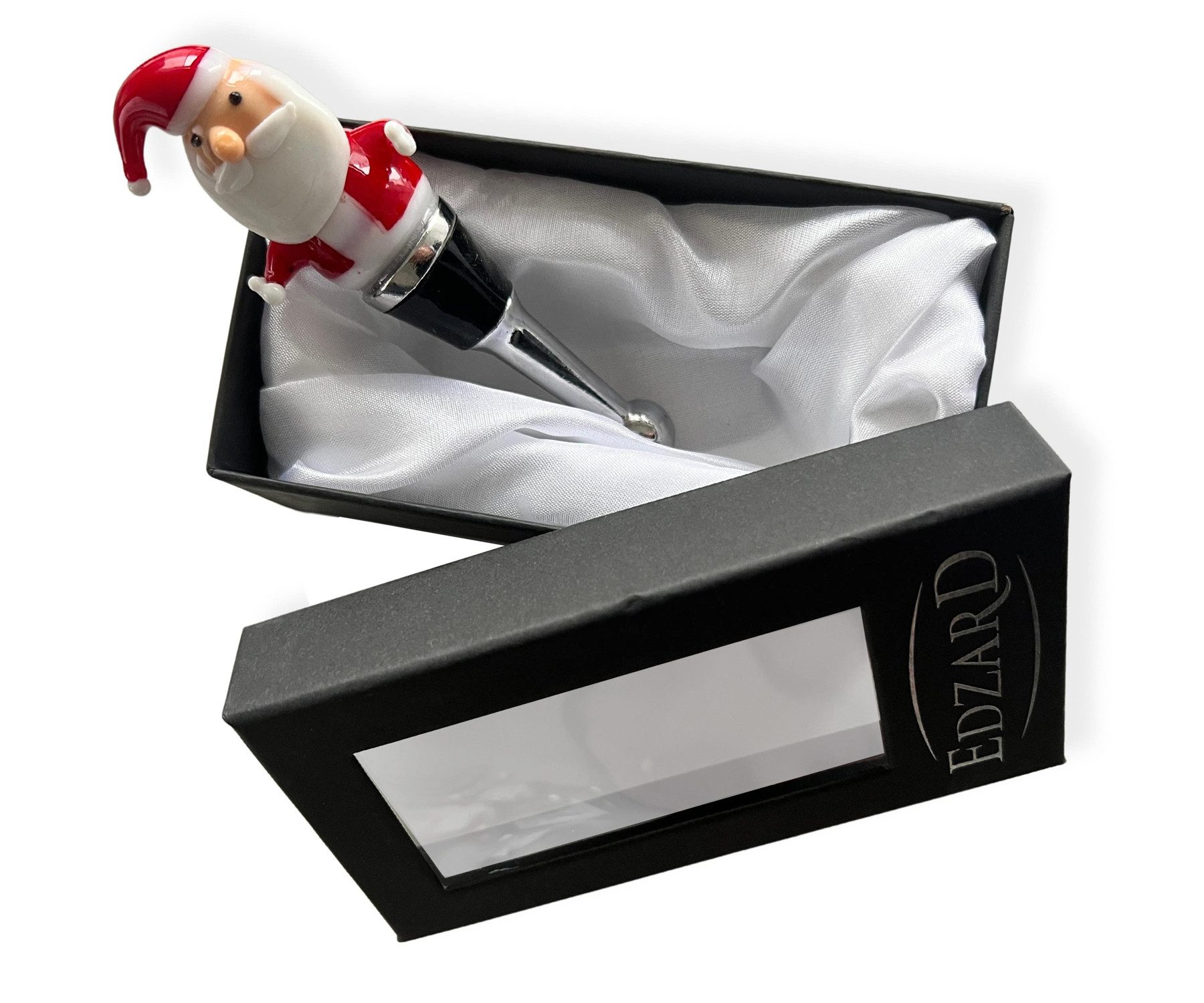 EDZARD Flaschenverschluss Flaschenverschluss Santa, Flaschenkorken für Champagnerflaschen im Stil traditioneller Glaskunst