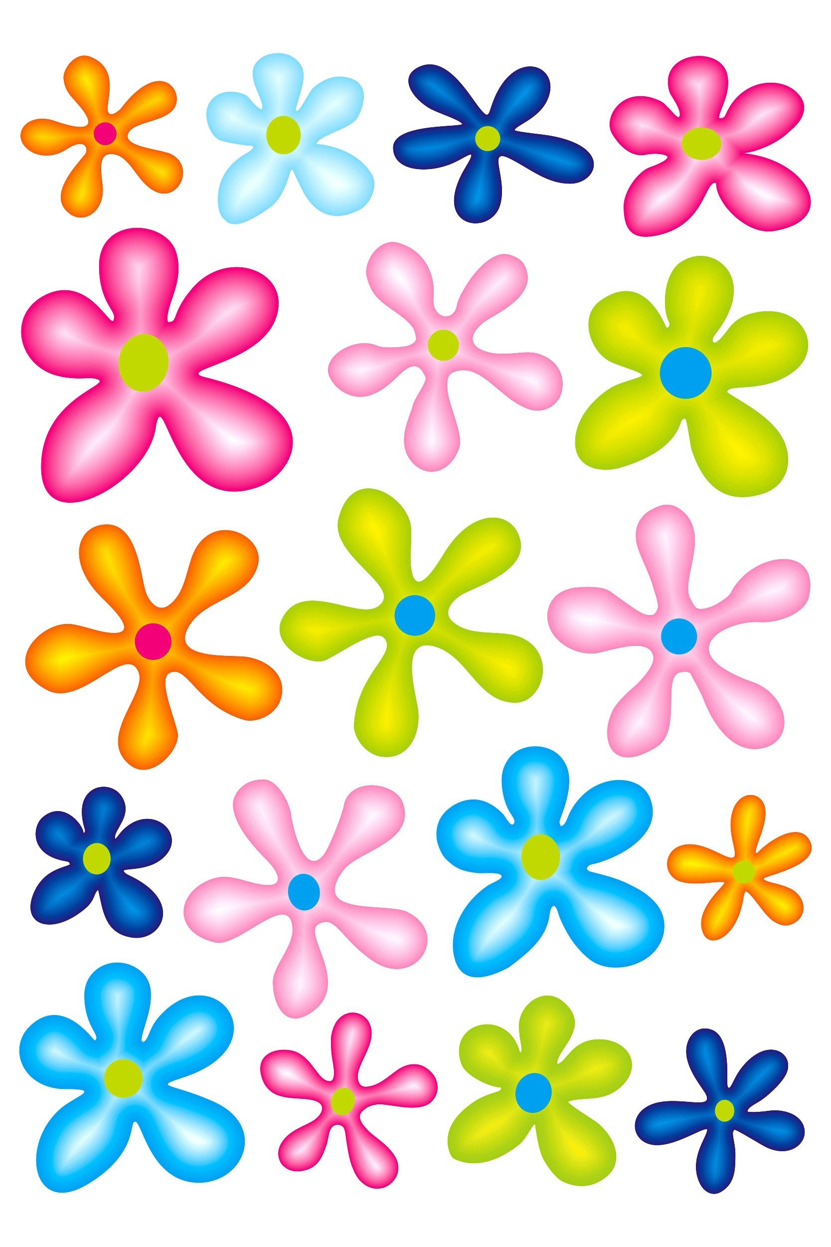 Hermann Schütz Aufkleber Aufkleber Blumen-Set 300 x 200 mm bunt