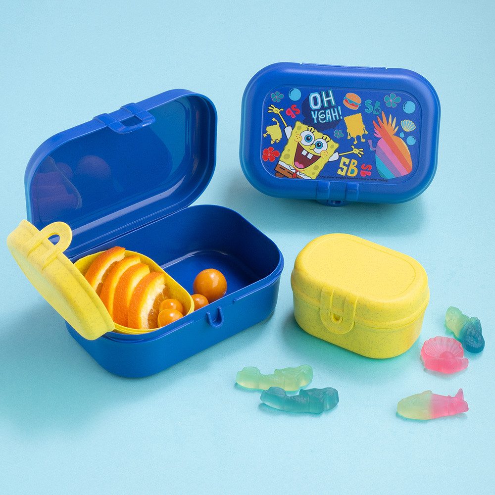 KOZIOL Lunchbox PASCAL READY MINI SPONGEBOB SQUAREPANTS Lunchbox-Set, Kunststoff, (Set, 3-tlg), spülmaschinengeeignet, mikrowellengeeignet